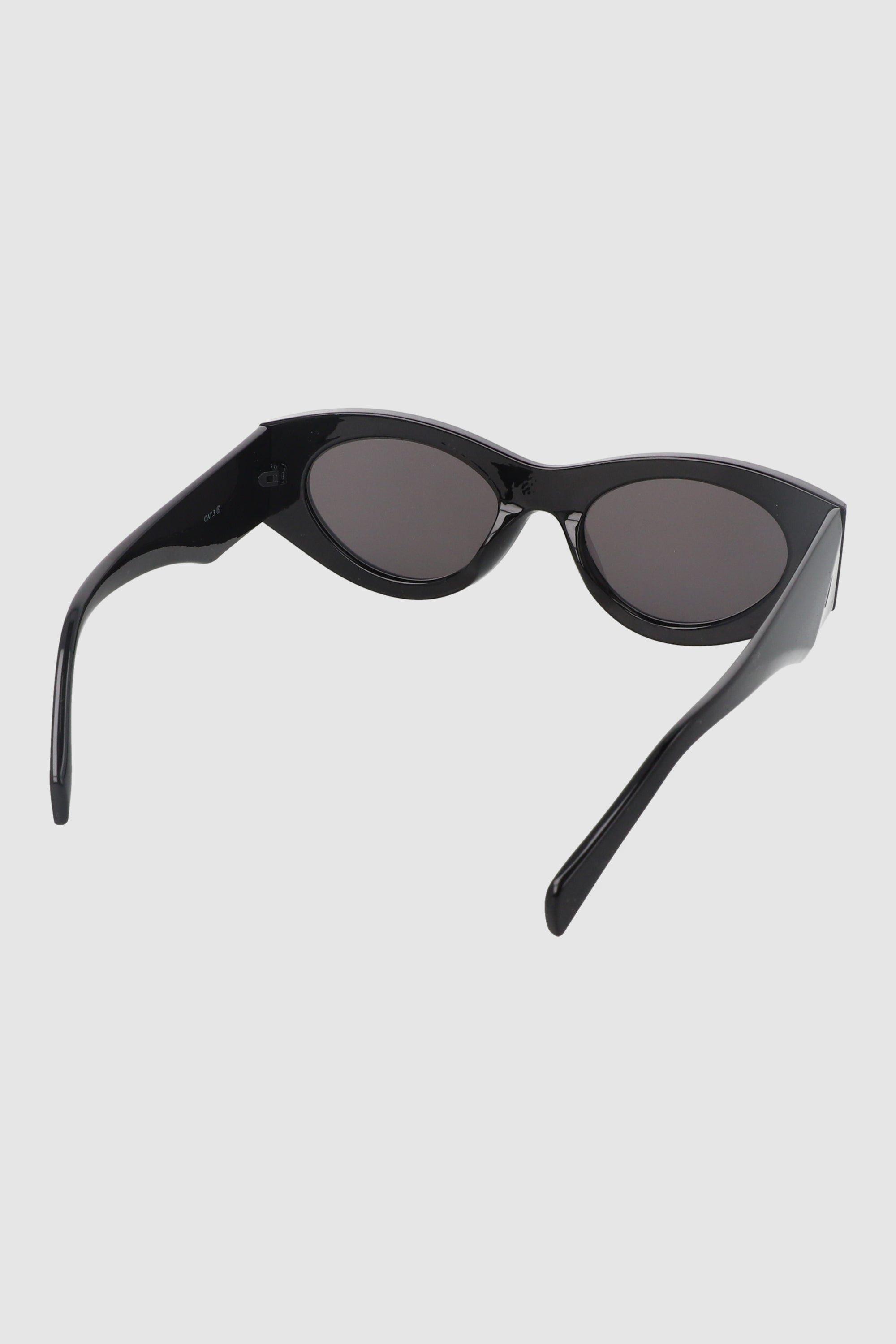 Flat edge oval glasses BLACK