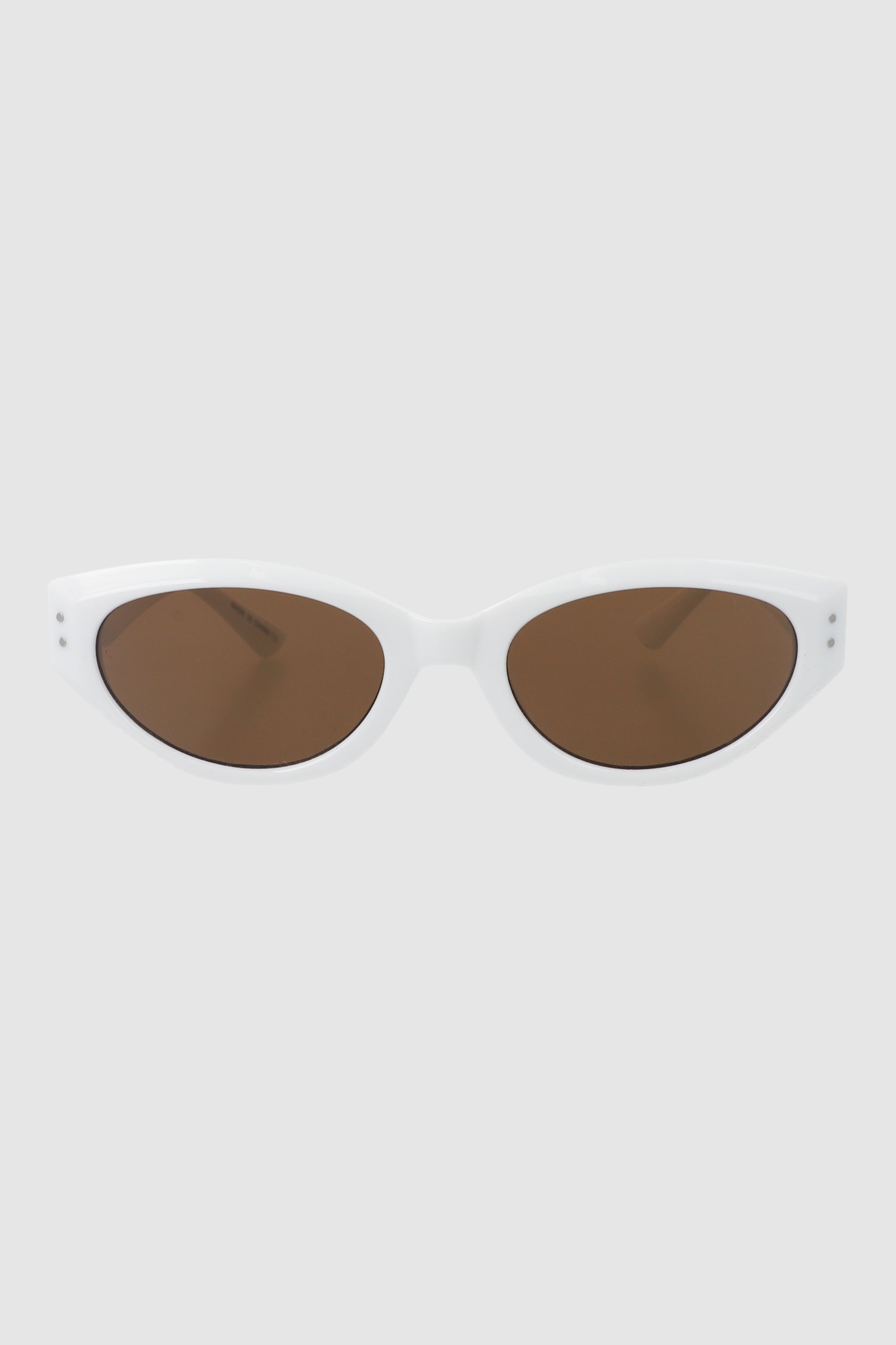 Oval cateye lenses WHITE