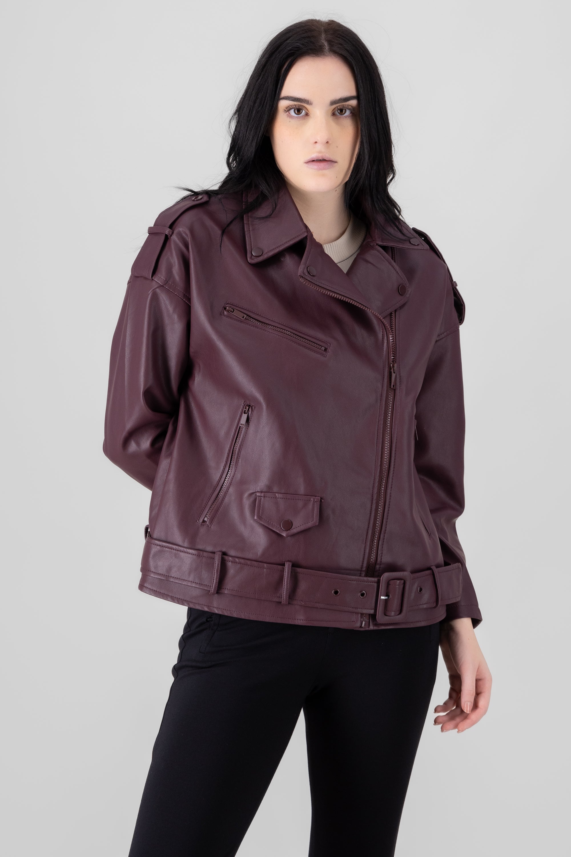 Moocolor Oversized Biker Chamarra CAME