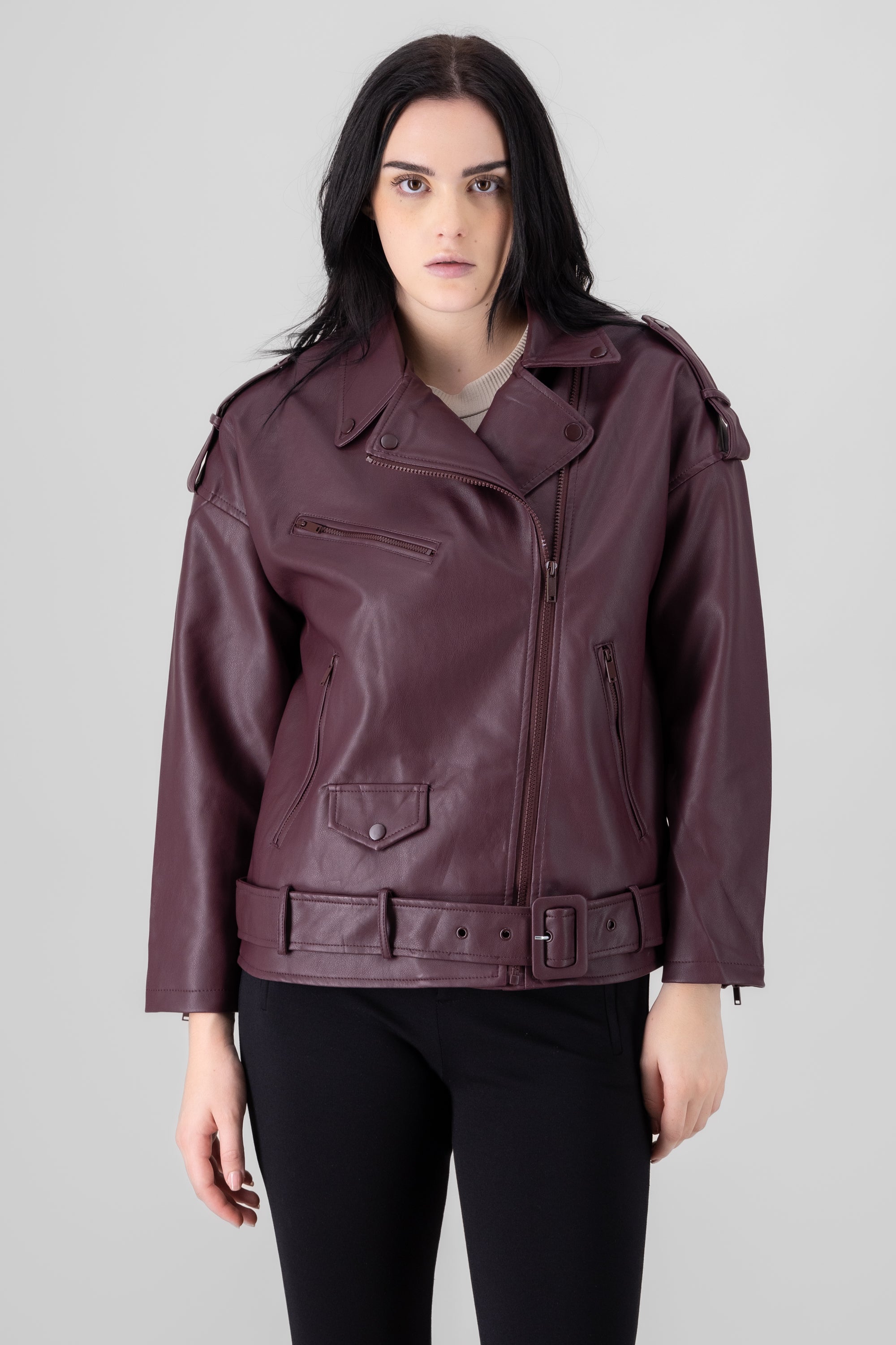 Moocolor Oversized Biker Chamarra CAME