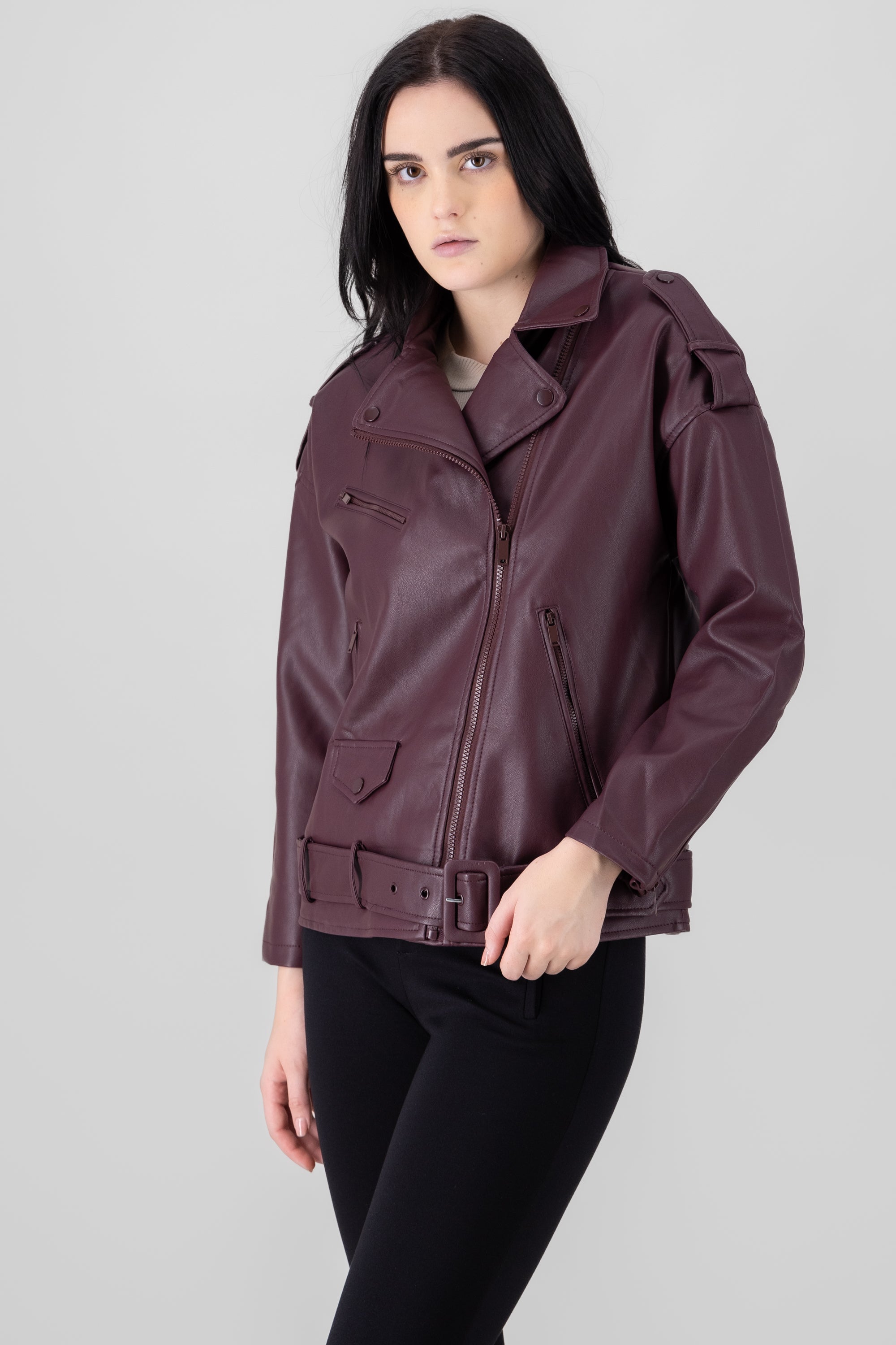 Moocolor Oversized Biker Chamarra CAME