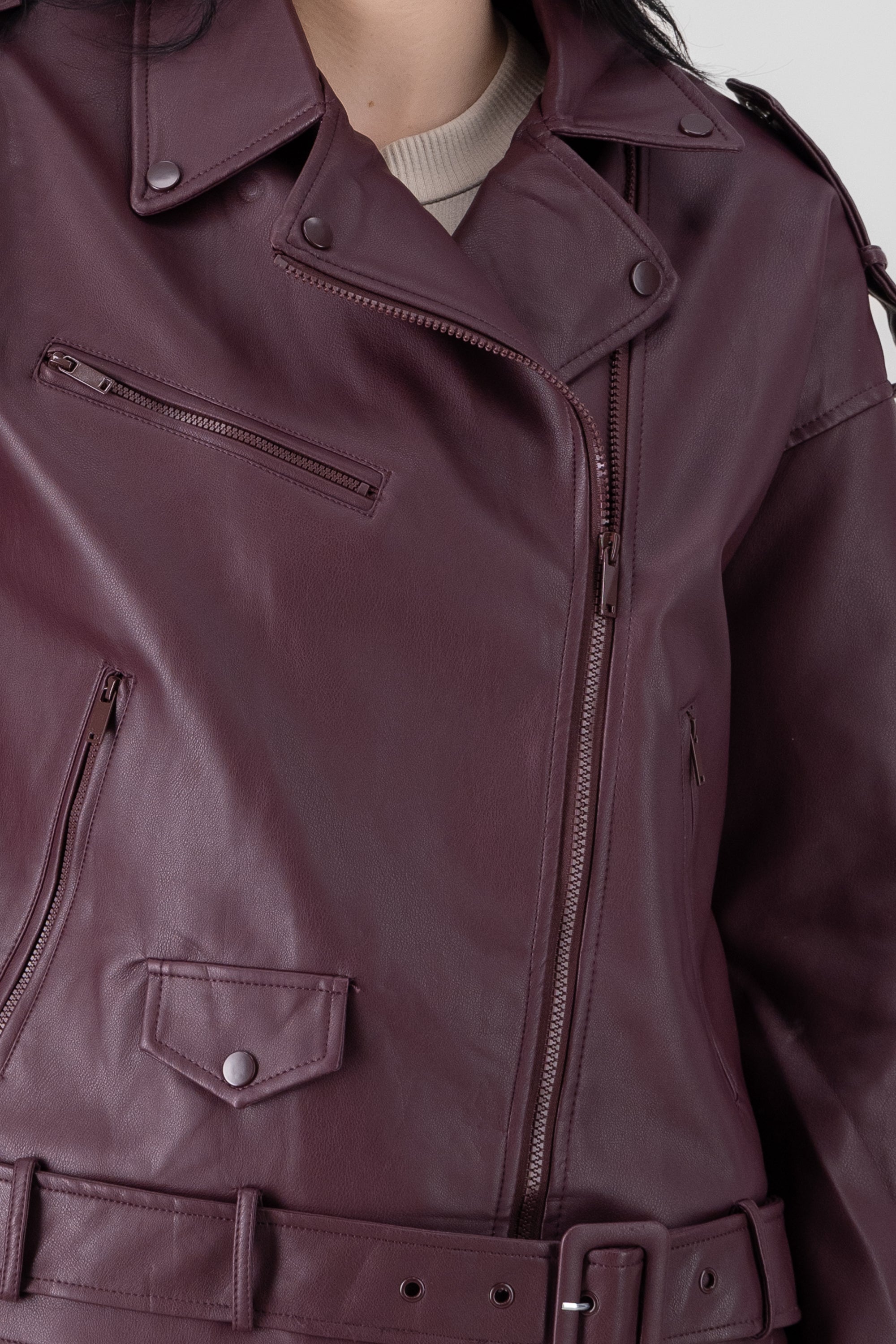 Moocolor Oversized Biker Chamarra CAME