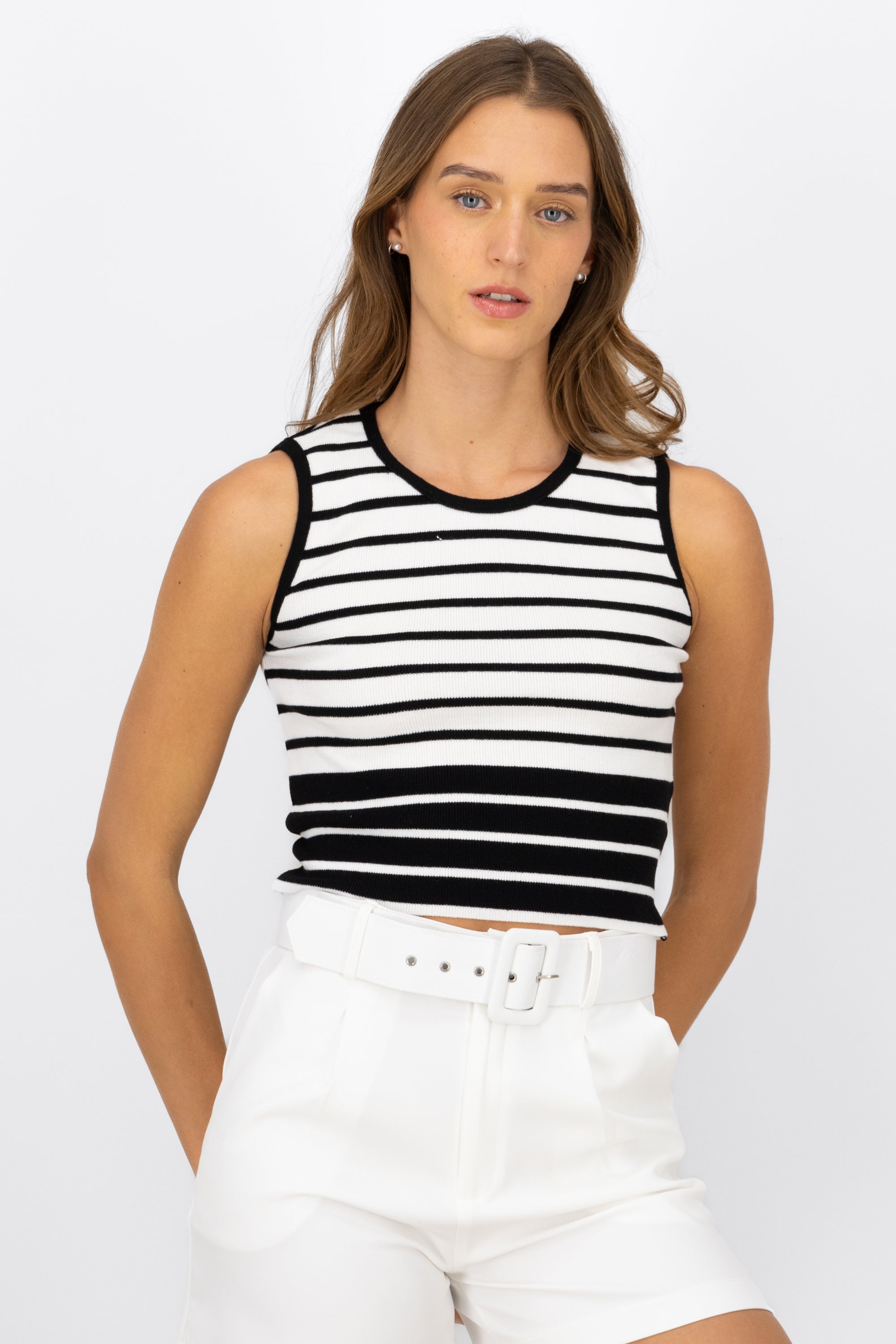 Top sleeveless tissue Black Combo