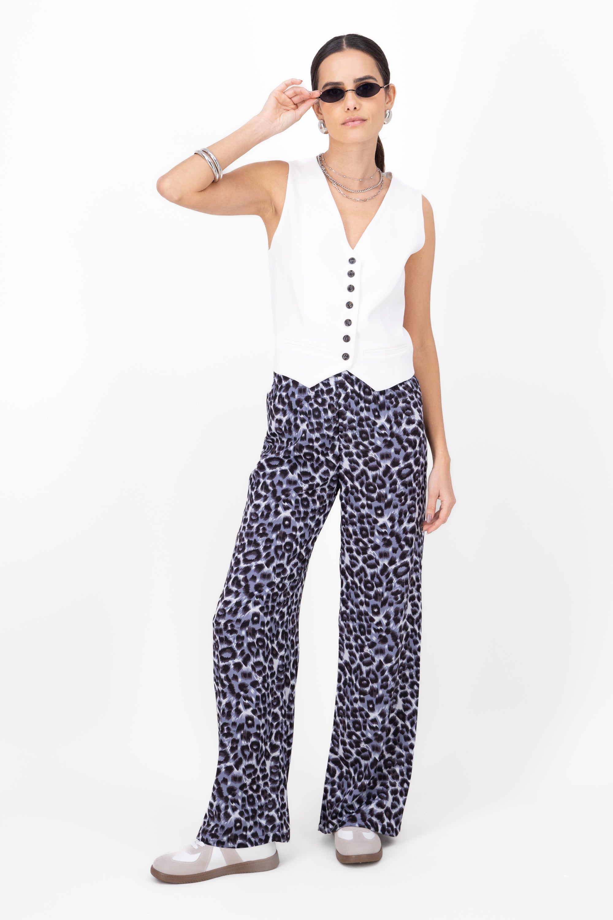 Pantalon animal print AZUL COMBO