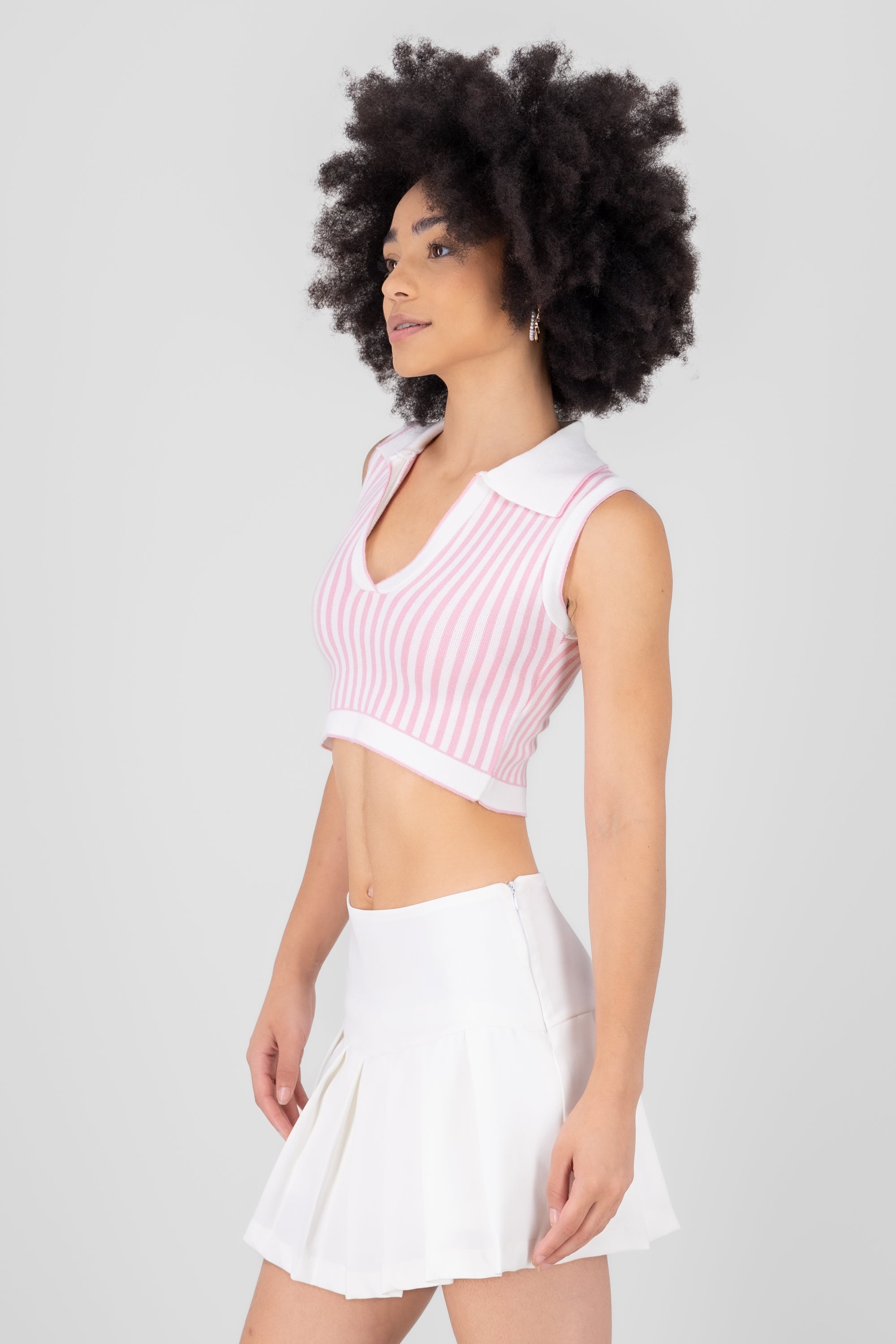 Top Tissue Pole stripes Rosa Combo