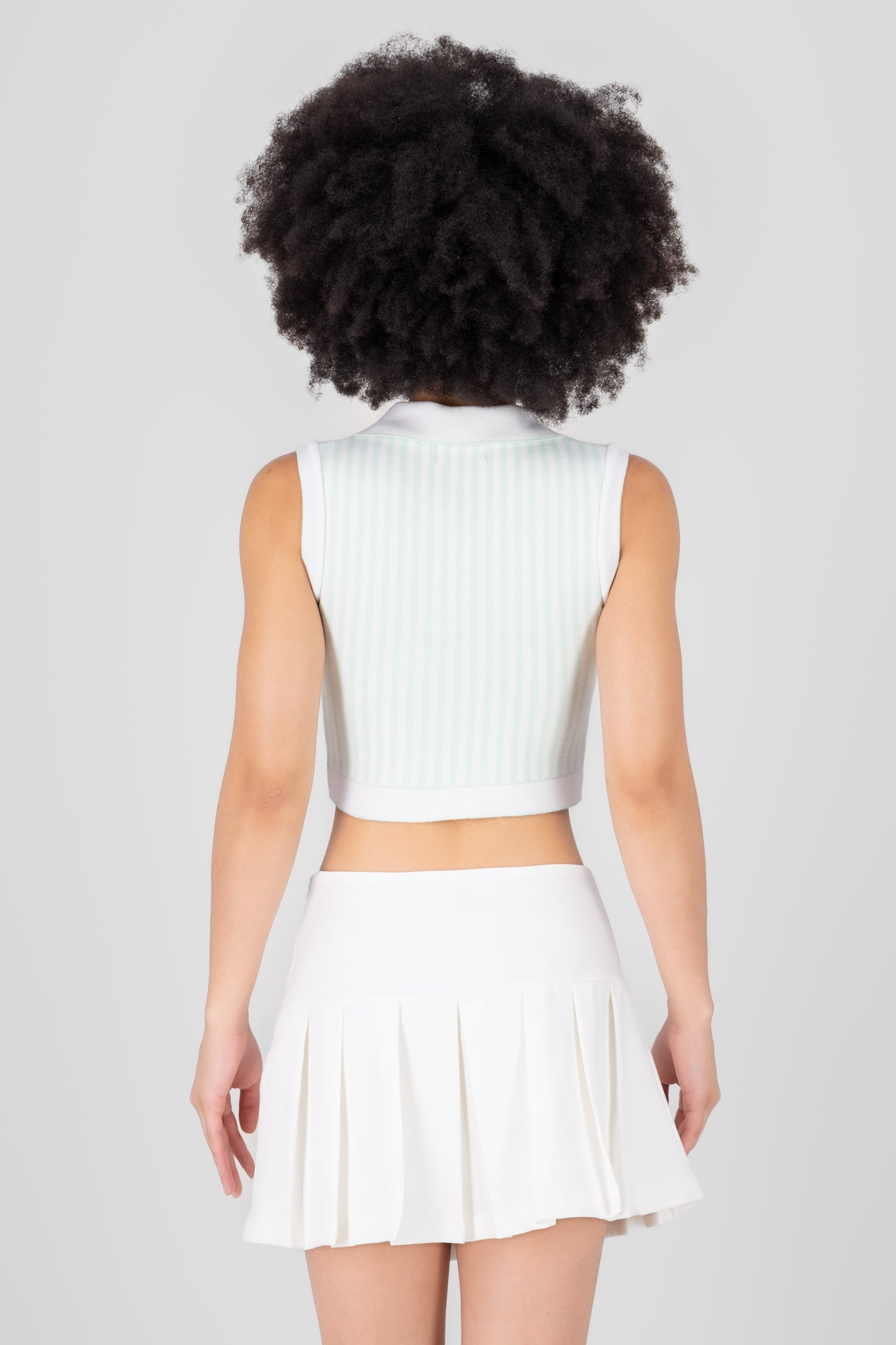 Top tejido polo rayas VERDE COMBO