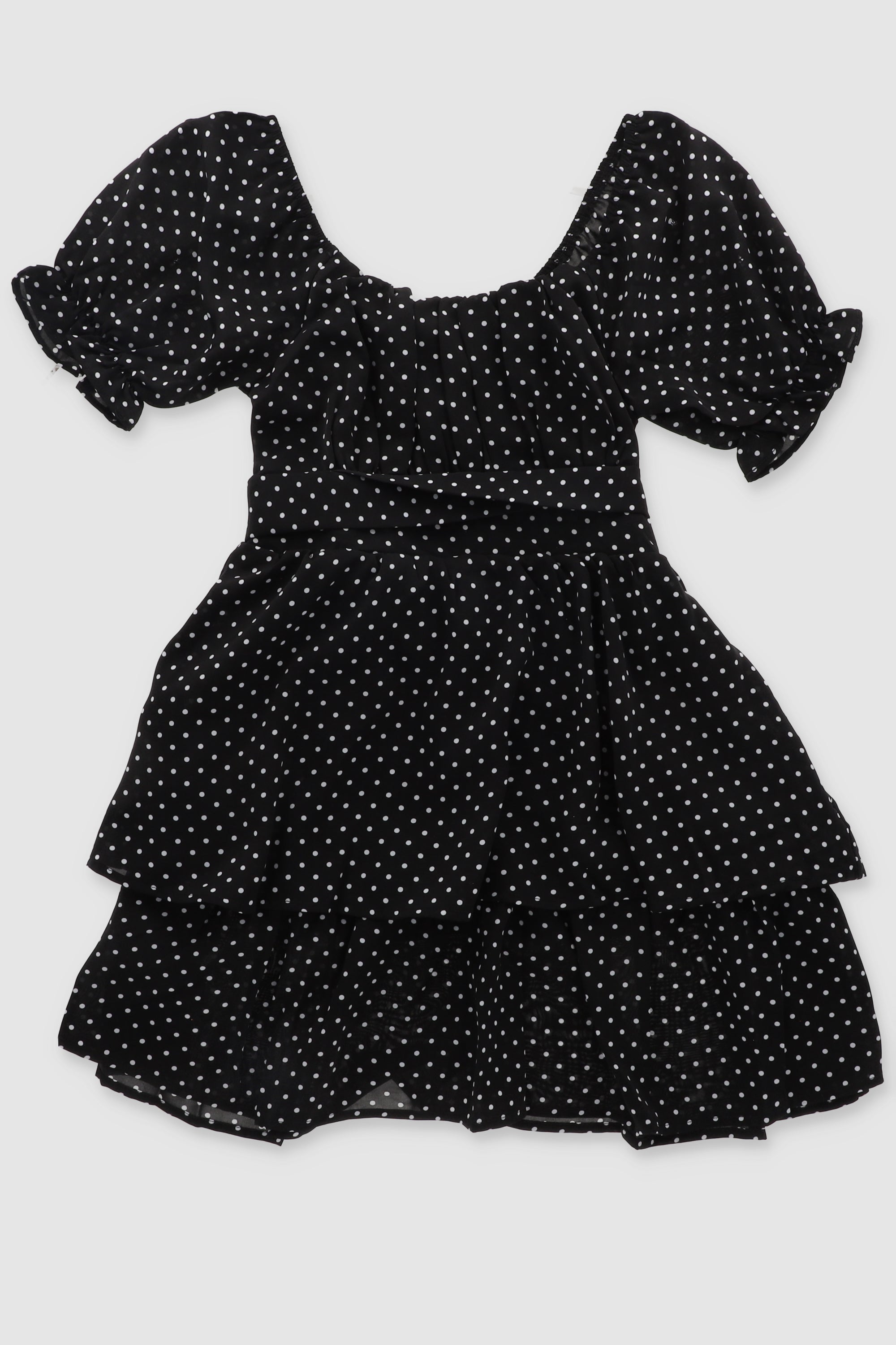 Vestido mini puntos NEGRO COMBO