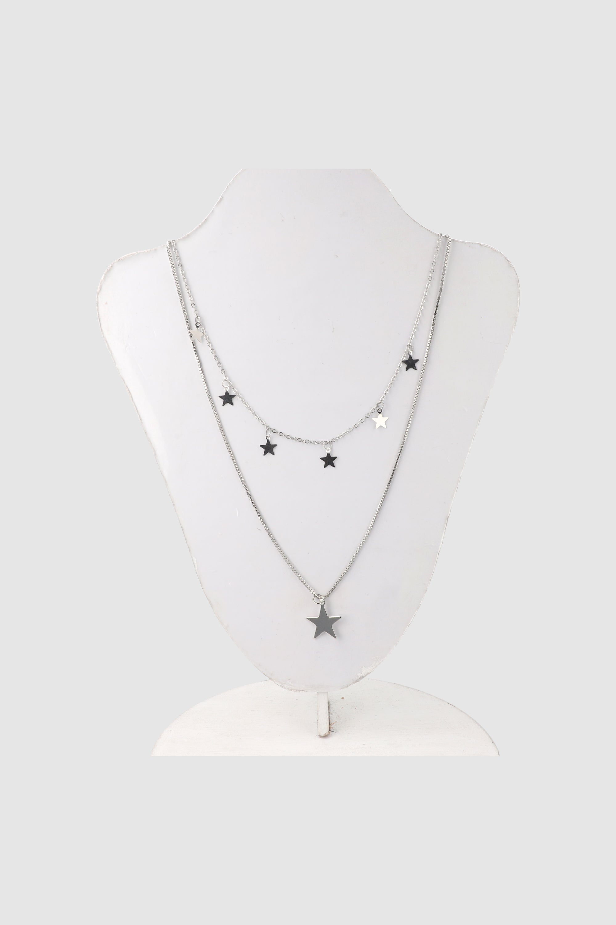 Collar 2 capas estrellas PLATA