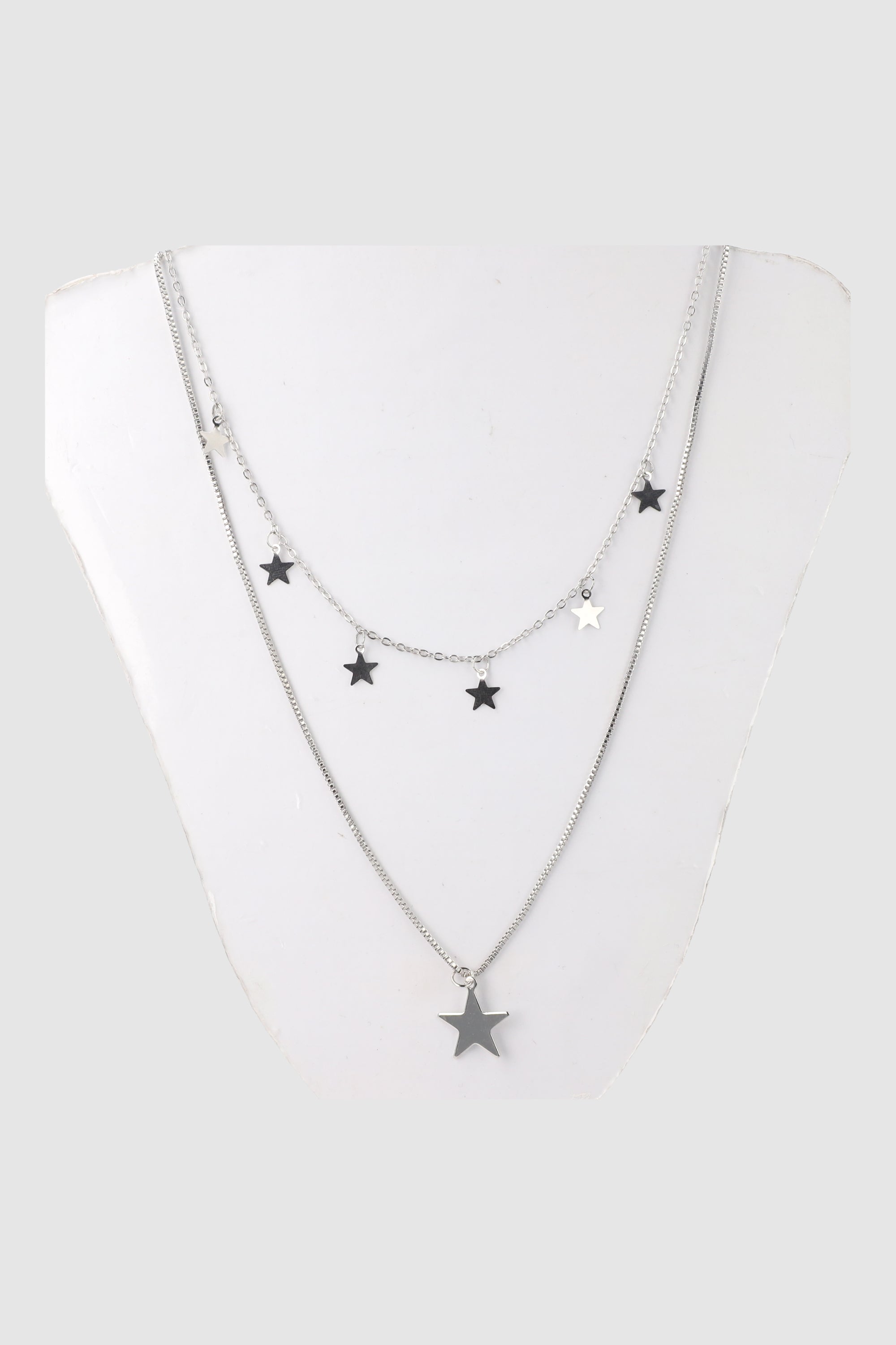 Collar 2 capas estrellas PLATA