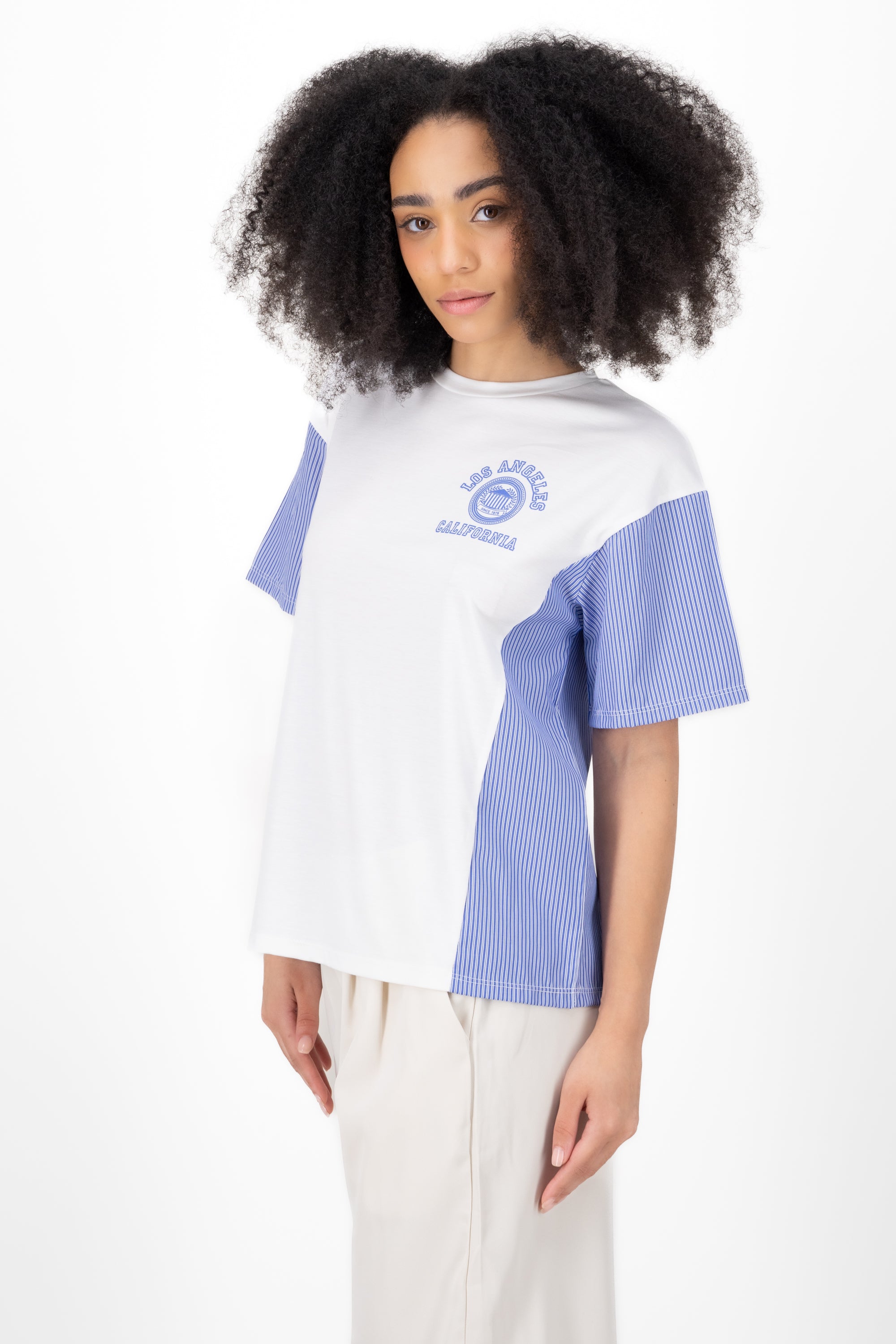 Playera oversized contraste AZUL COMBO