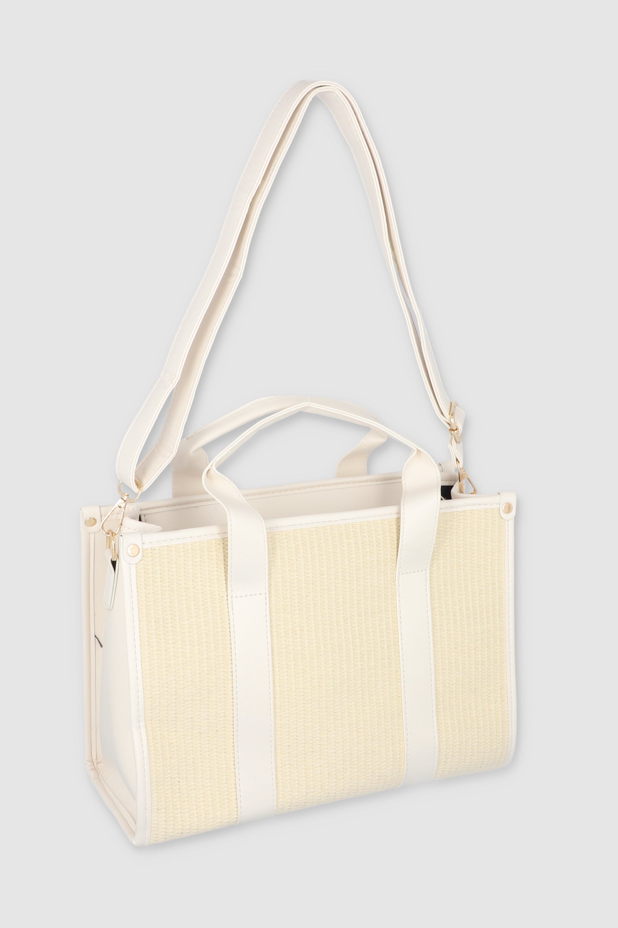 Structured Tote Bag L BEIGE