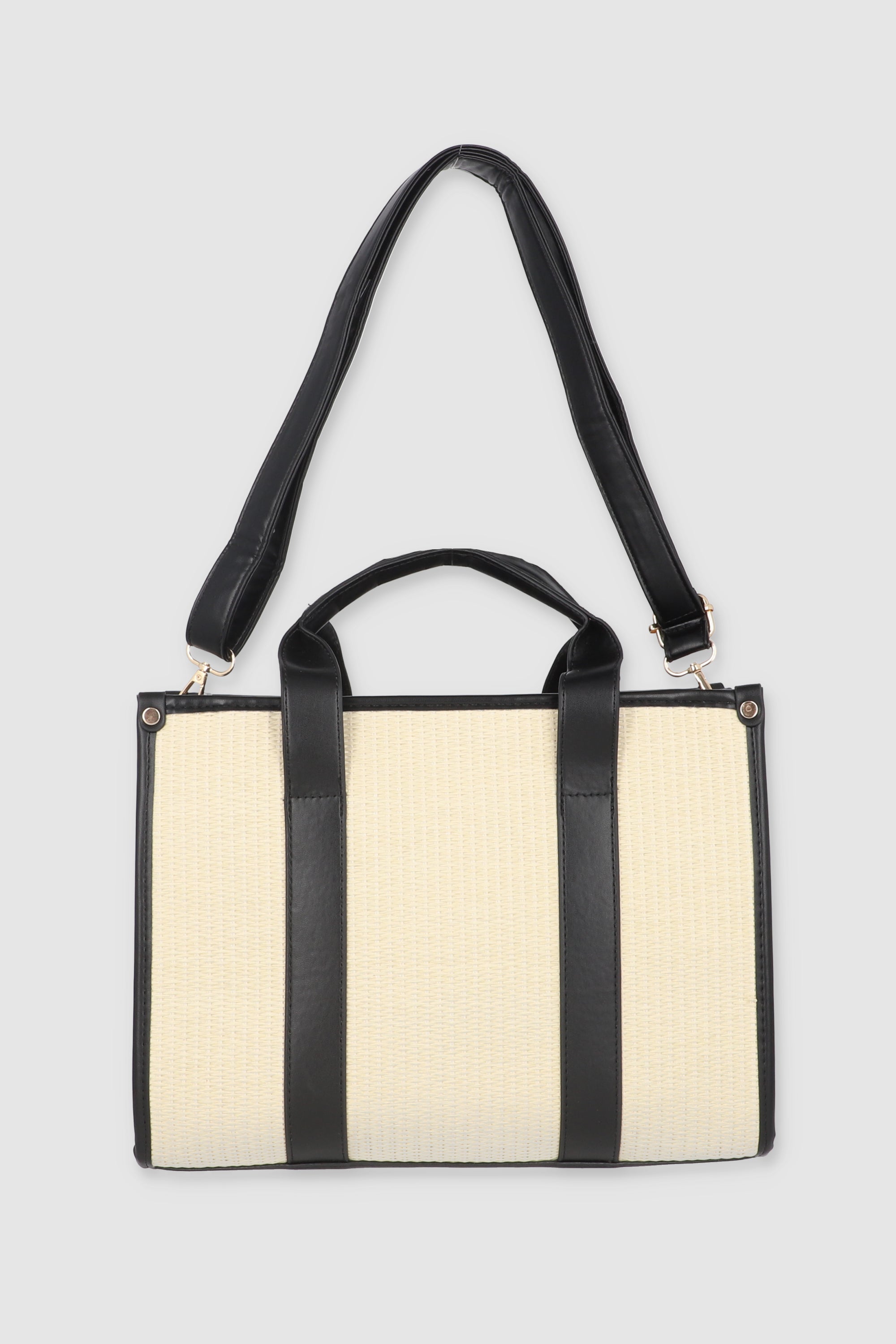 Structured Tote Bag L BLACK