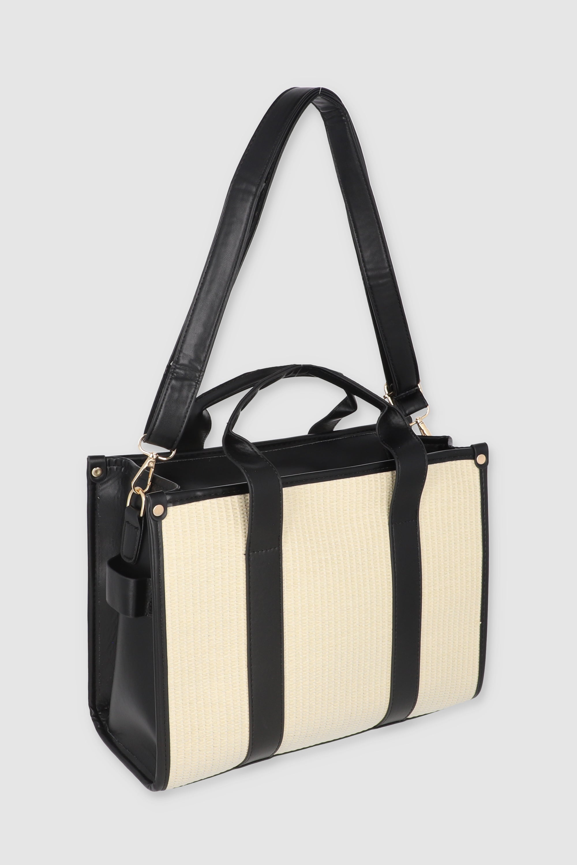 Structured Tote Bag L BLACK