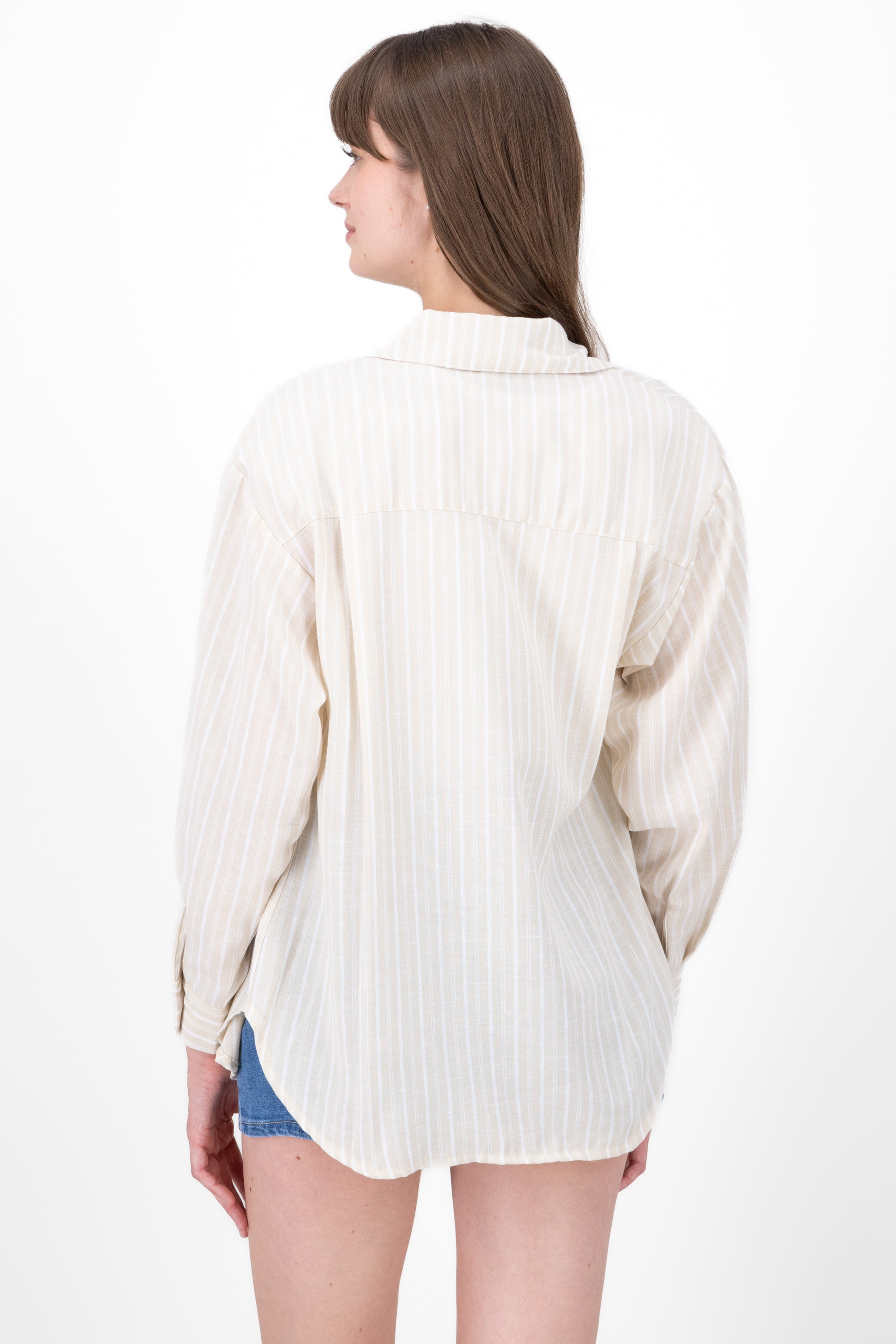 Oversized shirt stripes BEIGE