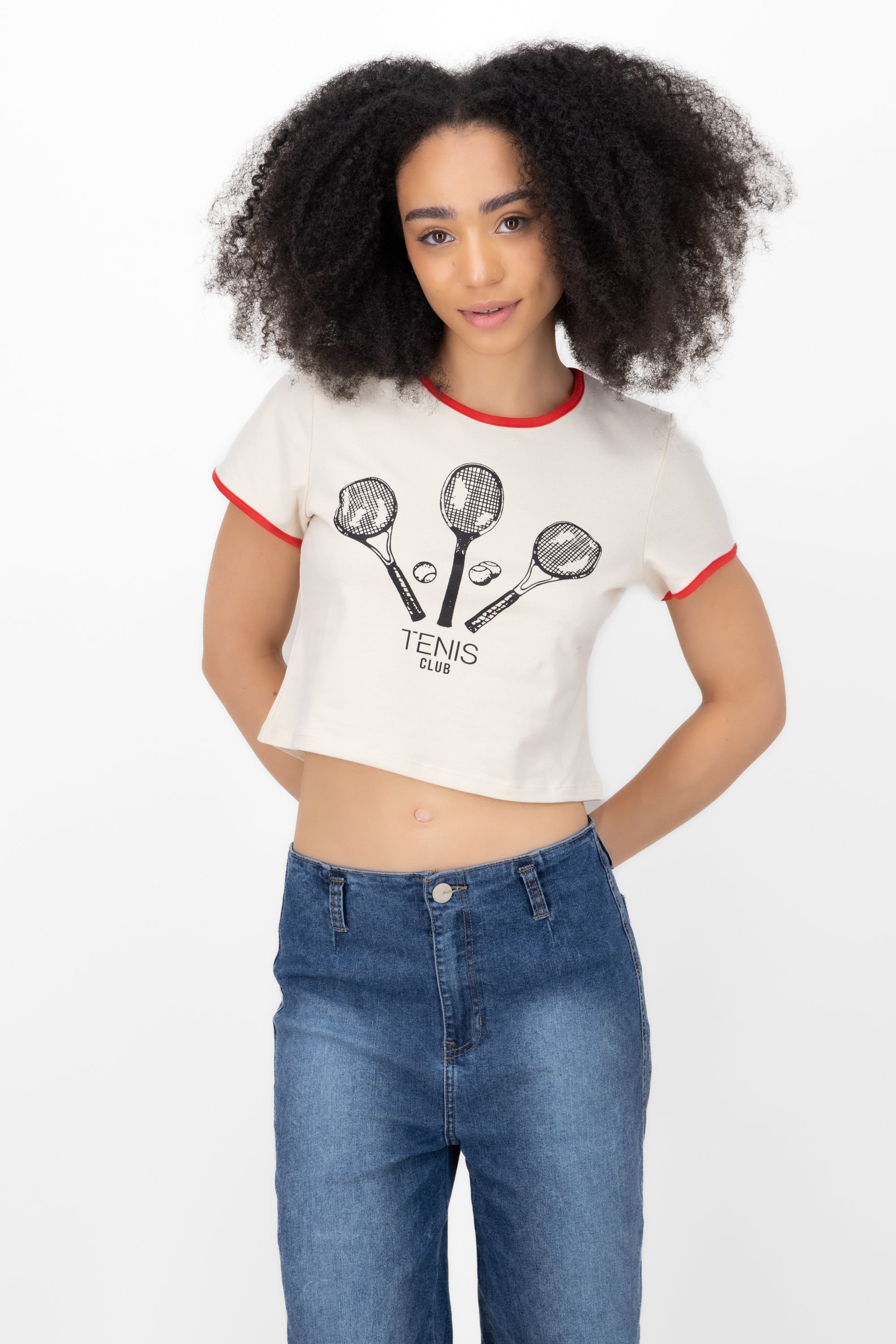 Crop Playera Tennis WHITE