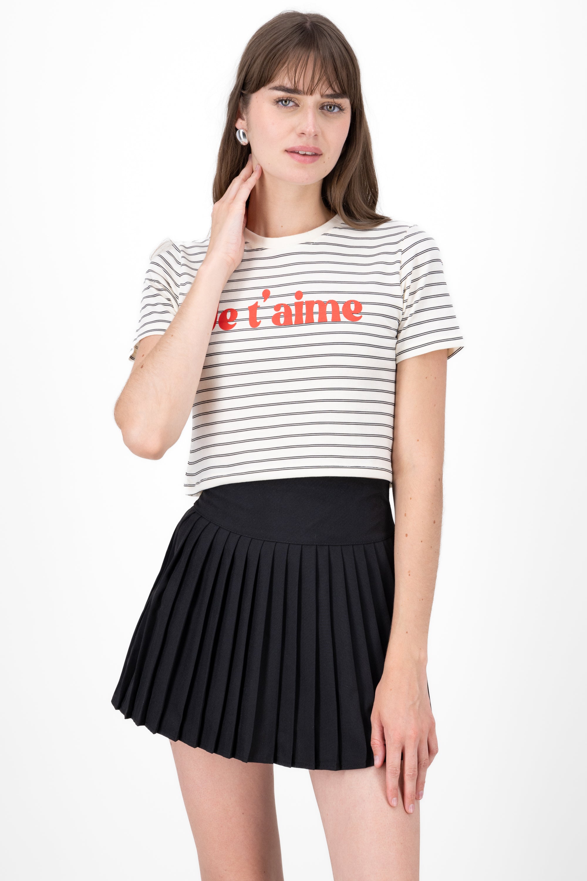 Playera stripes phrase Black Combo