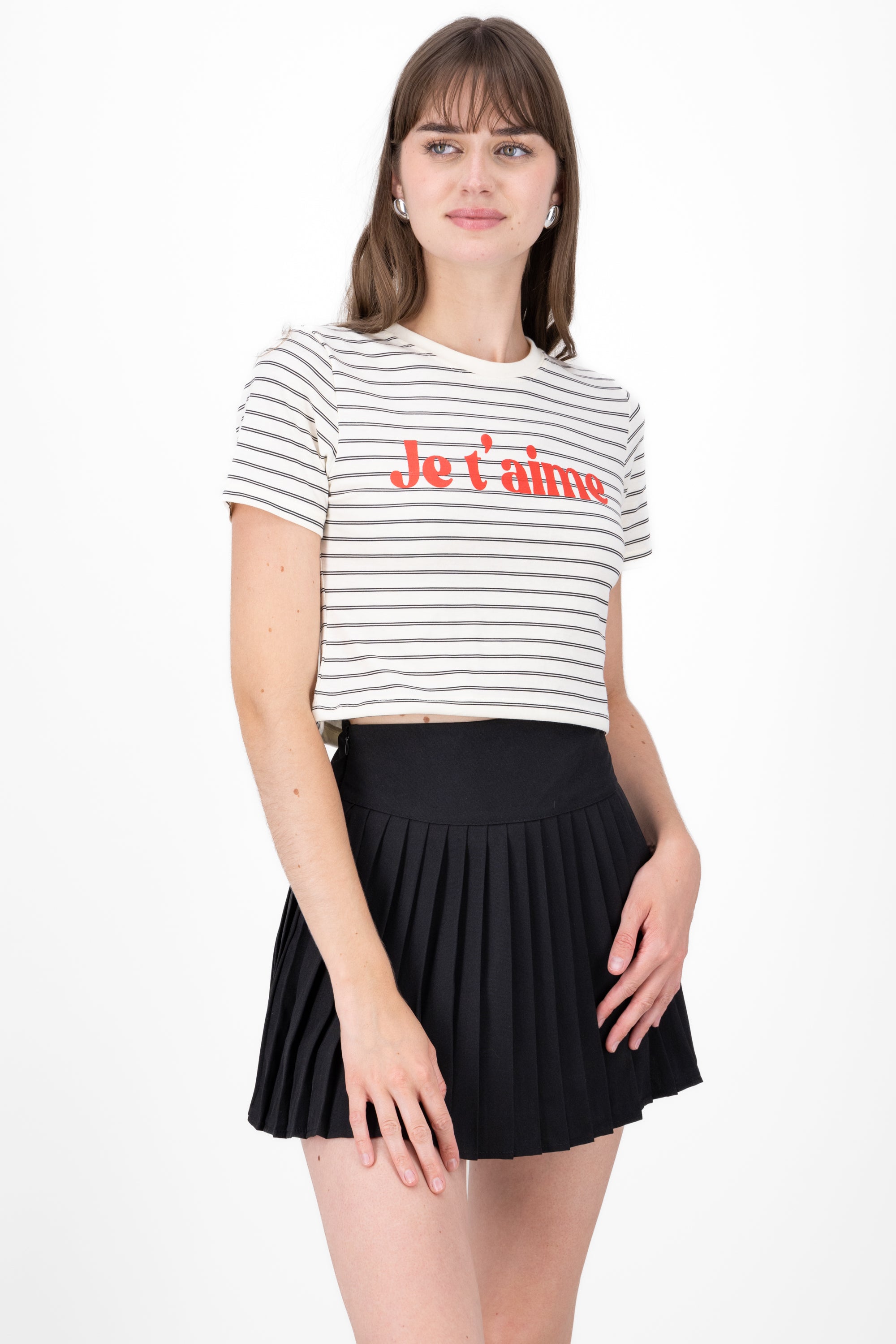 Playera stripes phrase Black Combo