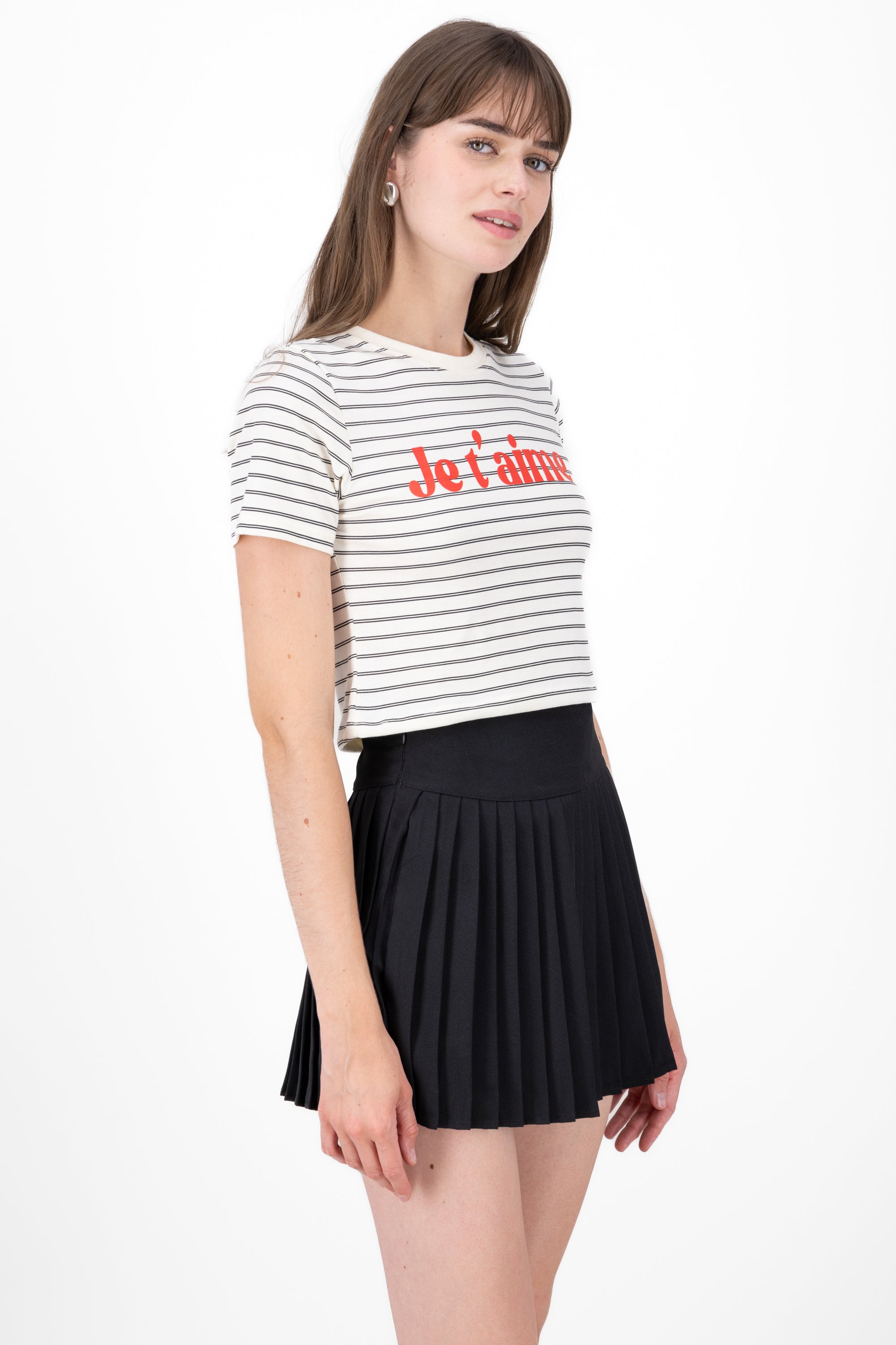 Playera stripes phrase Black Combo