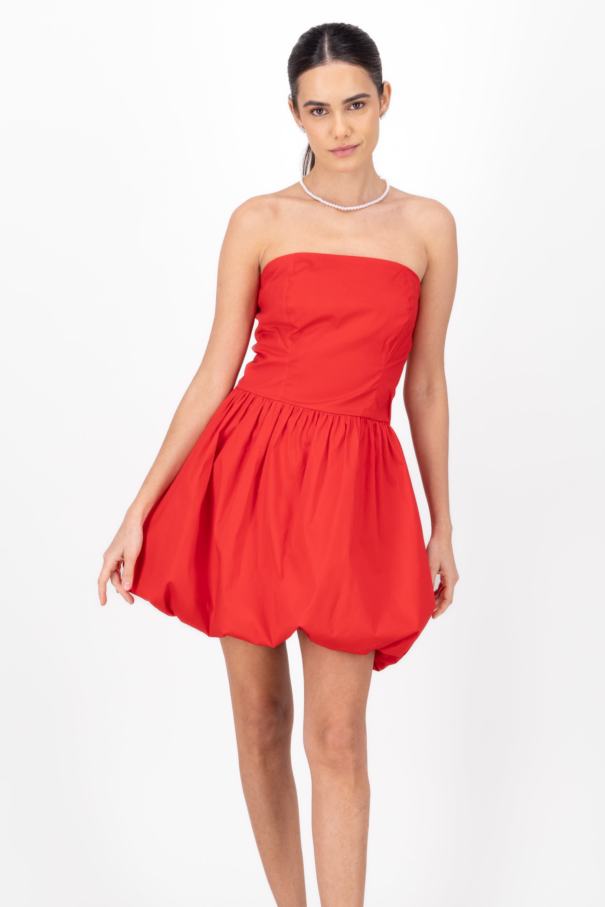 Mini Strapless Dress Bulled RED