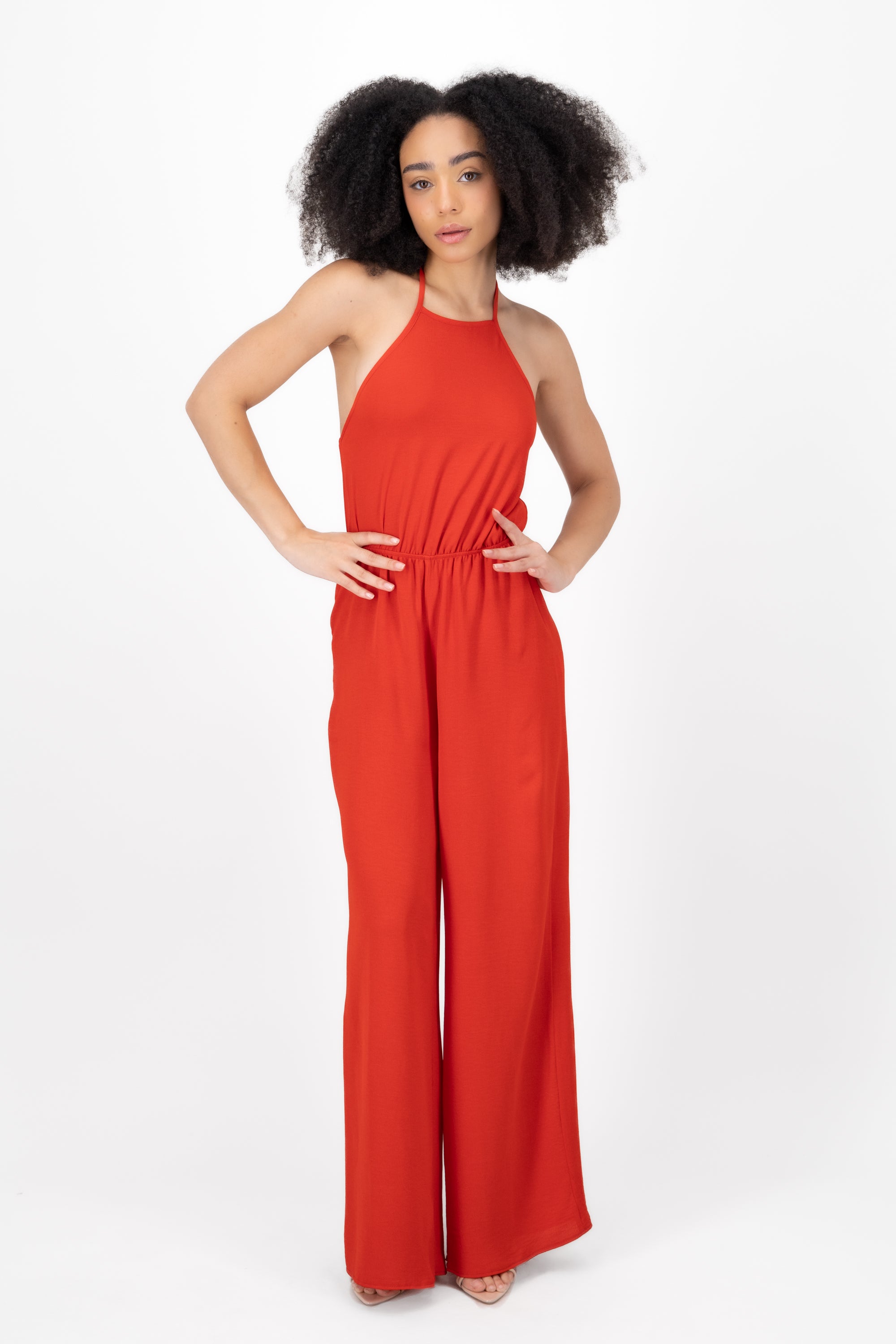 Jumpsuit liso halter ROJO