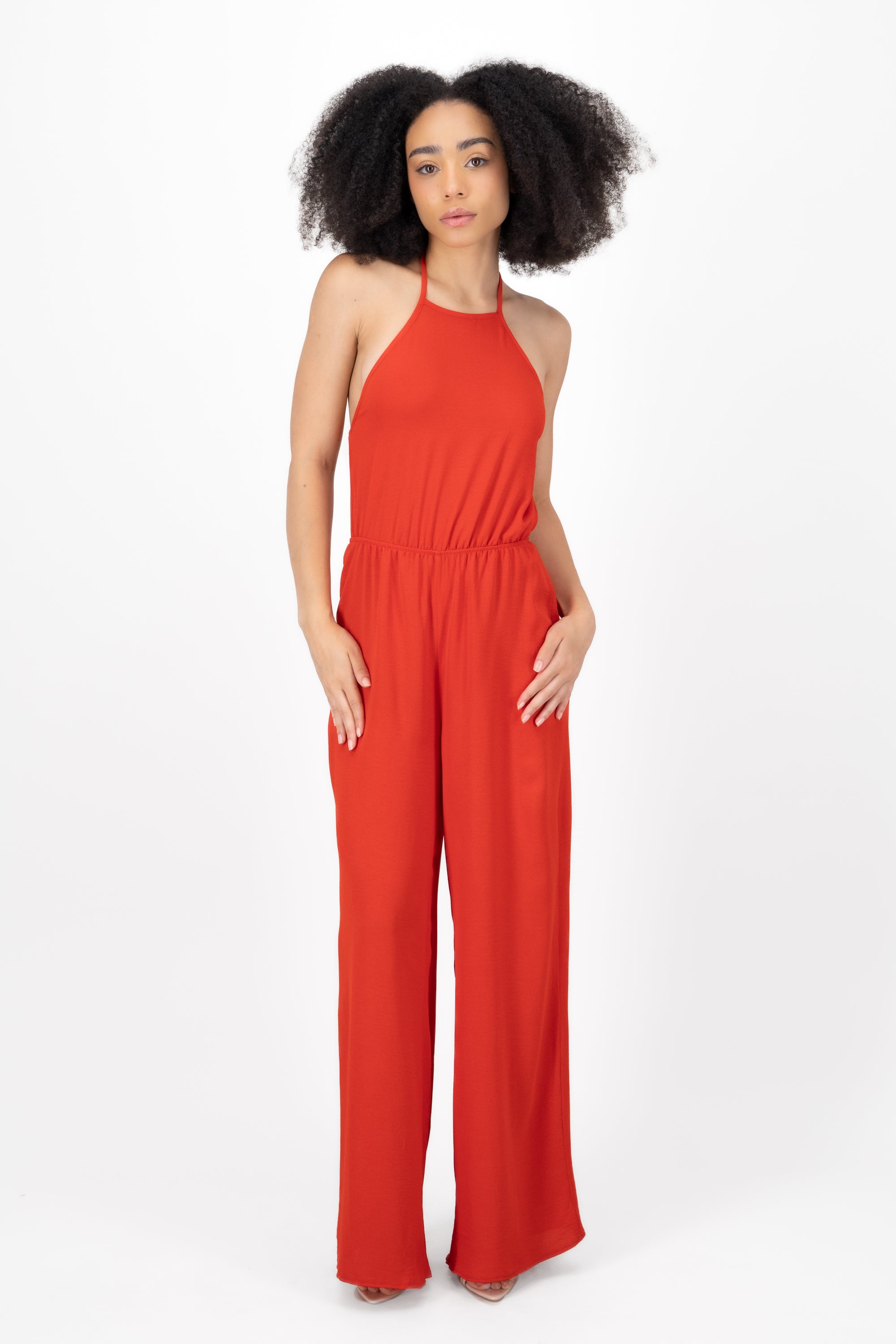 Jumpsuit liso halter ROJO