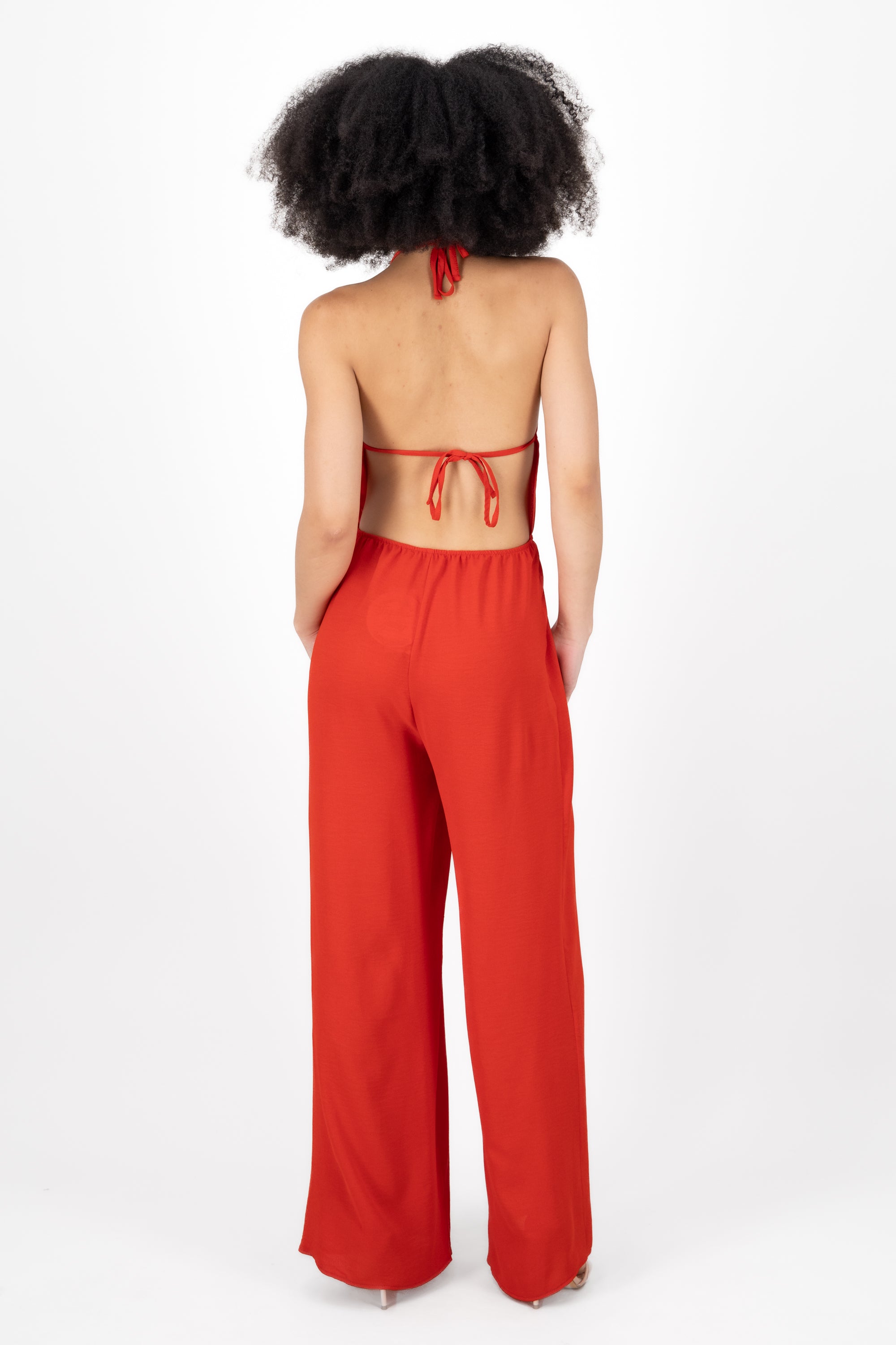 Jumpsuit liso halter ROJO