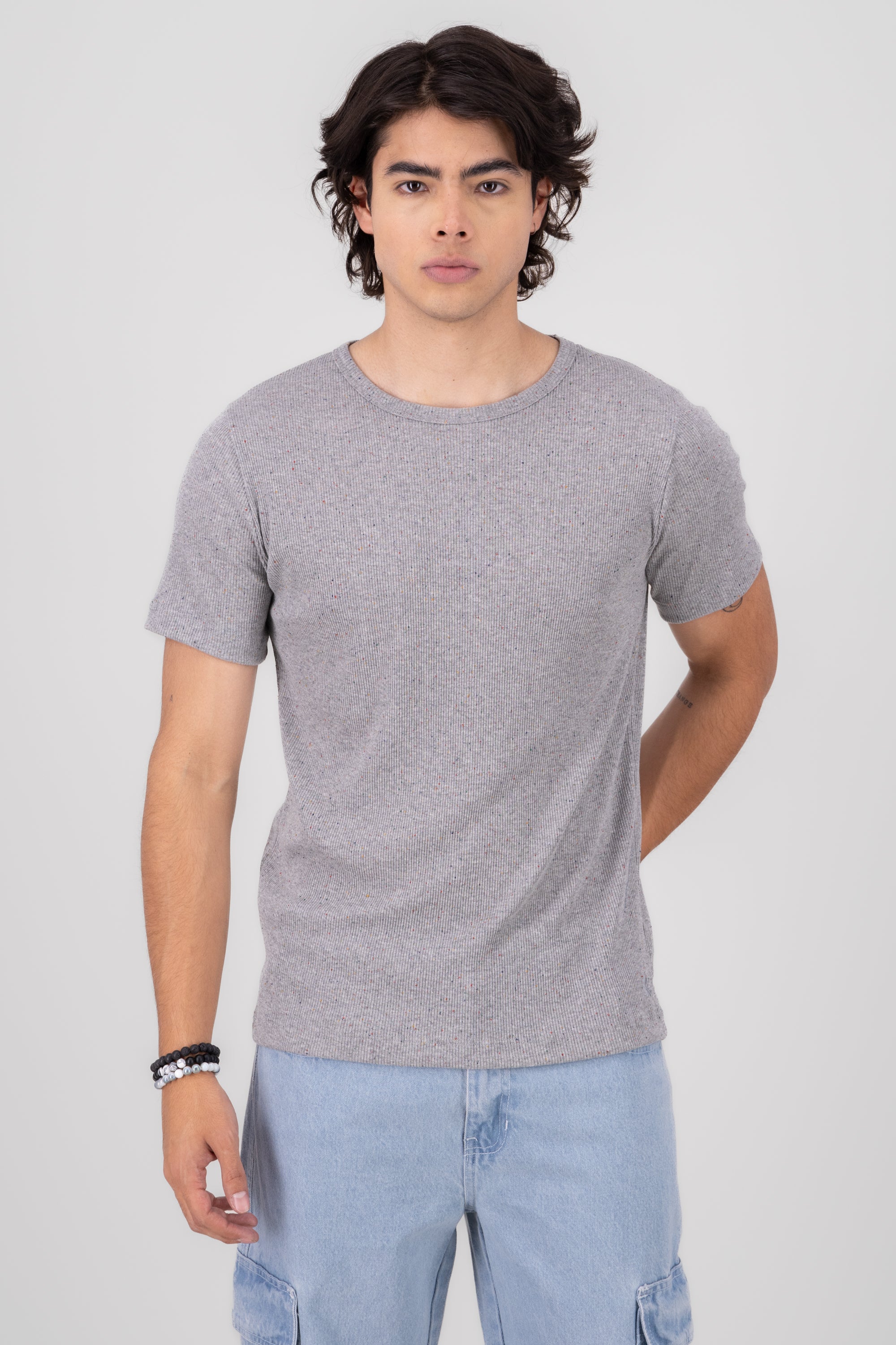 Playera Básica Manga Corta Dots Recover GRIS COMBO