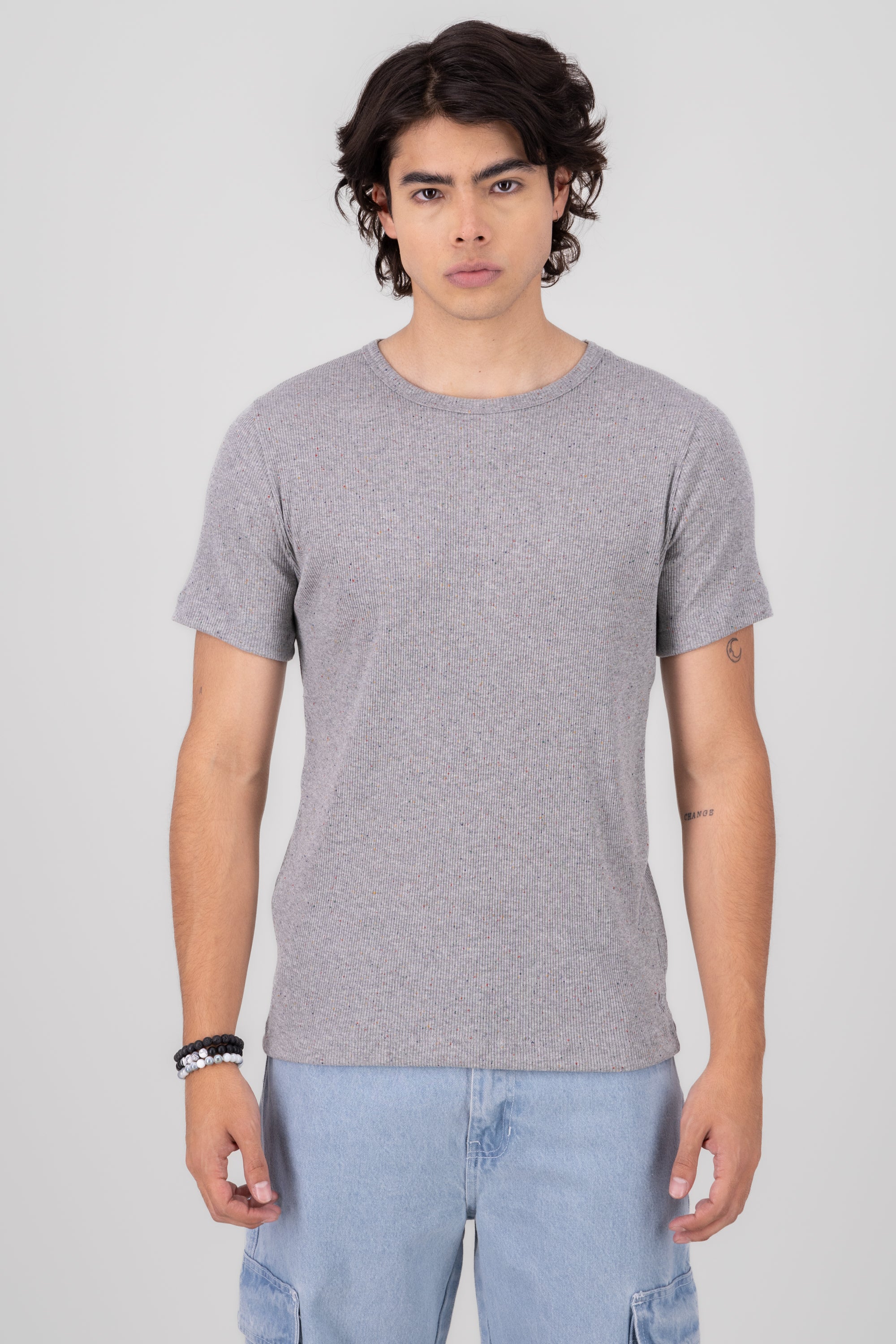 Playera Básica Manga Corta Dots Recover GRIS COMBO
