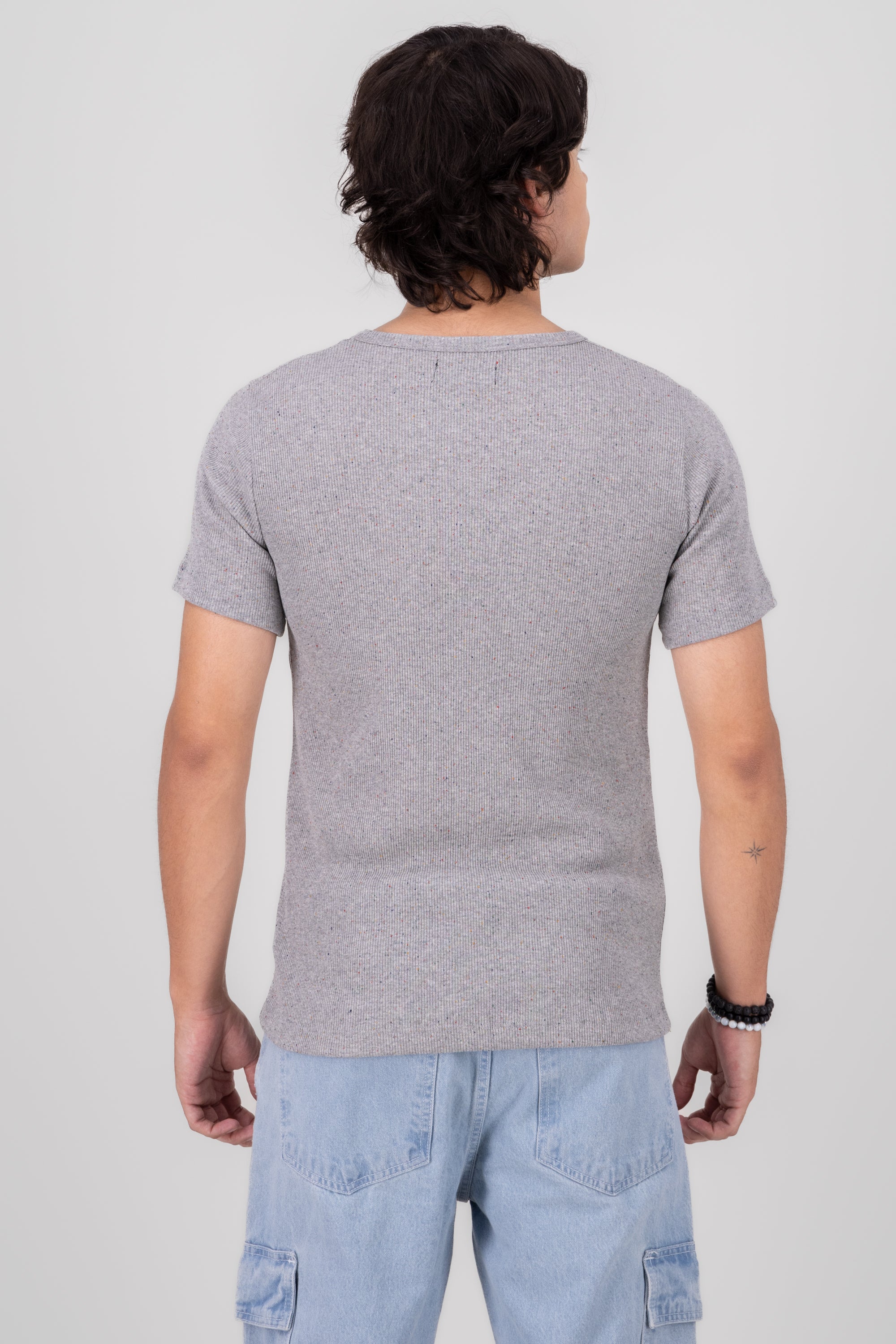 Playera Básica Manga Corta Dots Recover GRIS COMBO