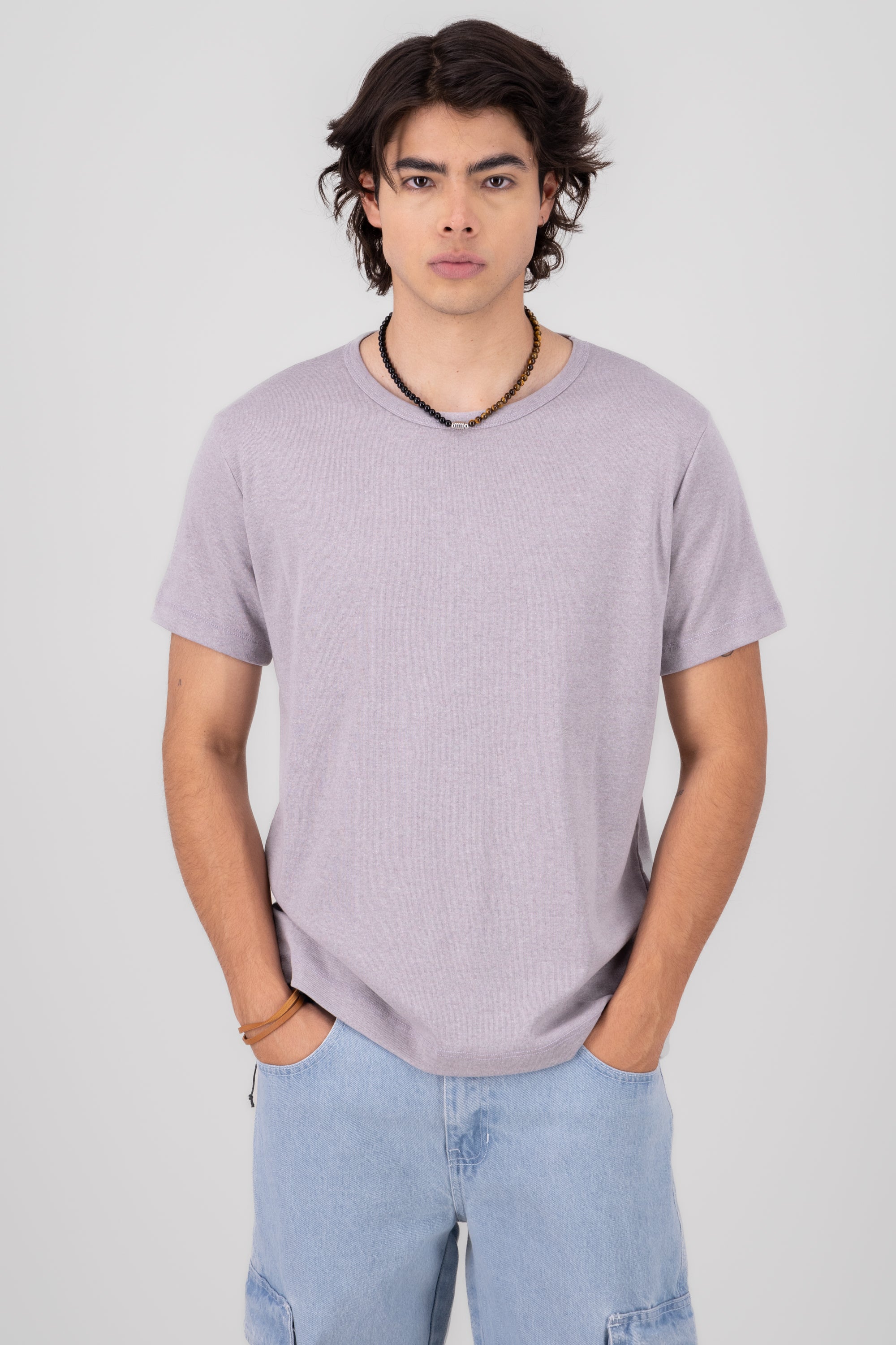 Playera Básica Manga Corta Jaspe Recover GRIS COMBO