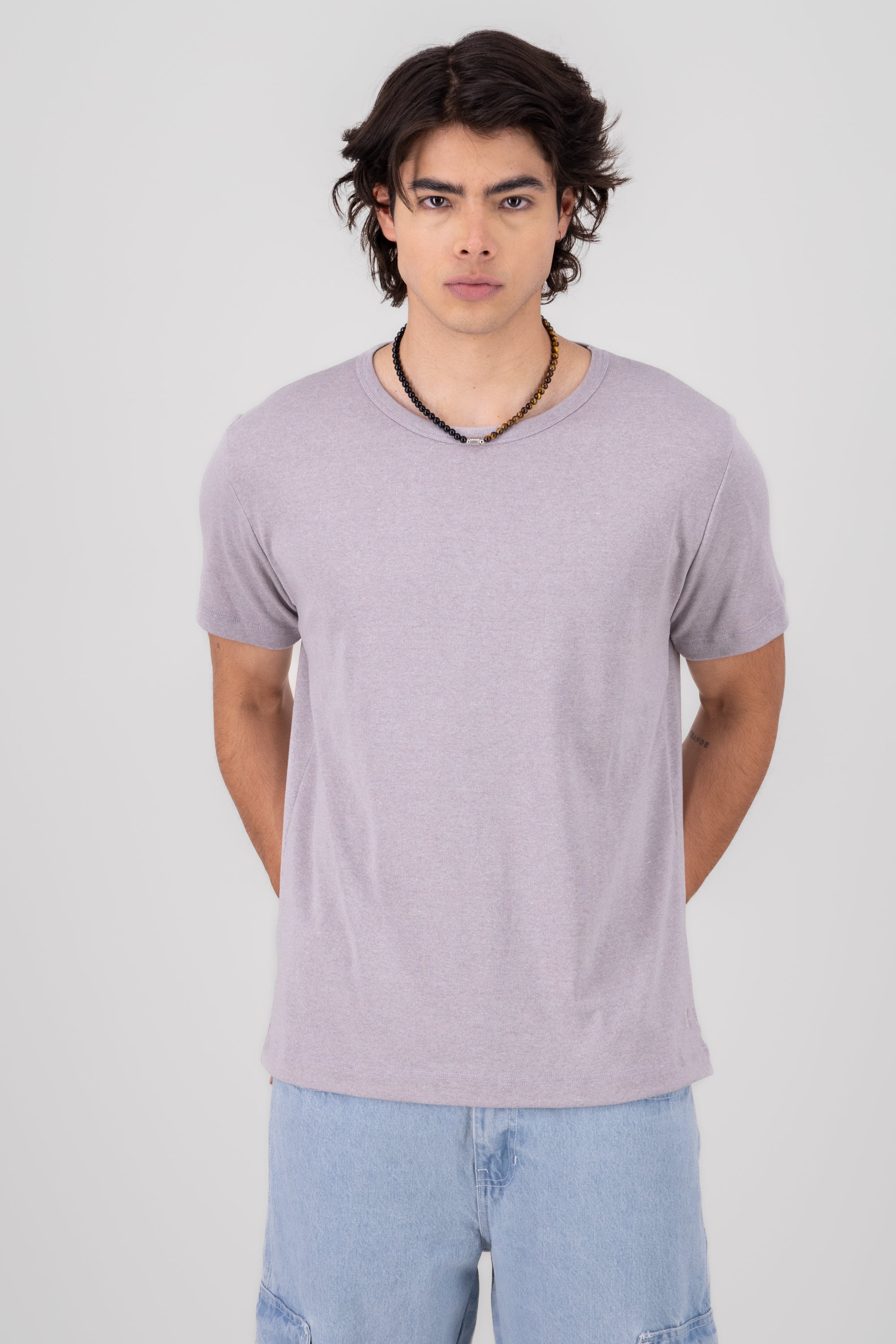 Playera Básica Manga Corta Jaspe Recover GRIS COMBO