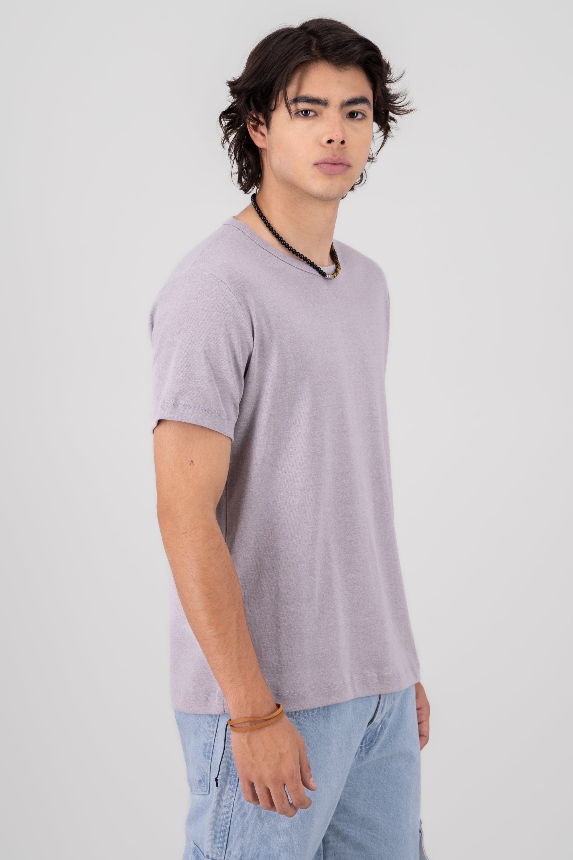 Playera Básica Manga Corta Jaspe Recover GRIS COMBO