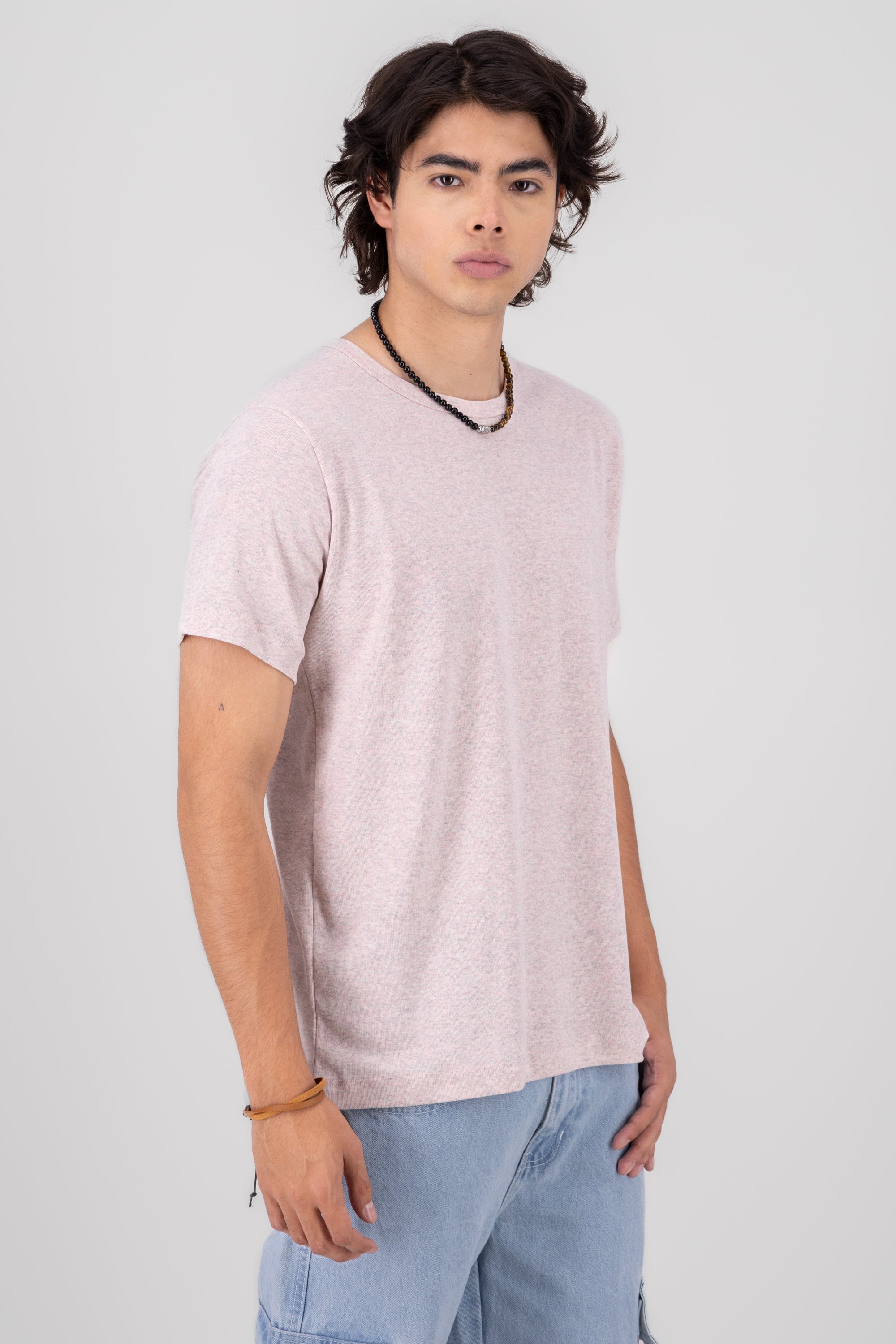 Playera Básica Manga Corta Jaspe Recover ROSA COMBO