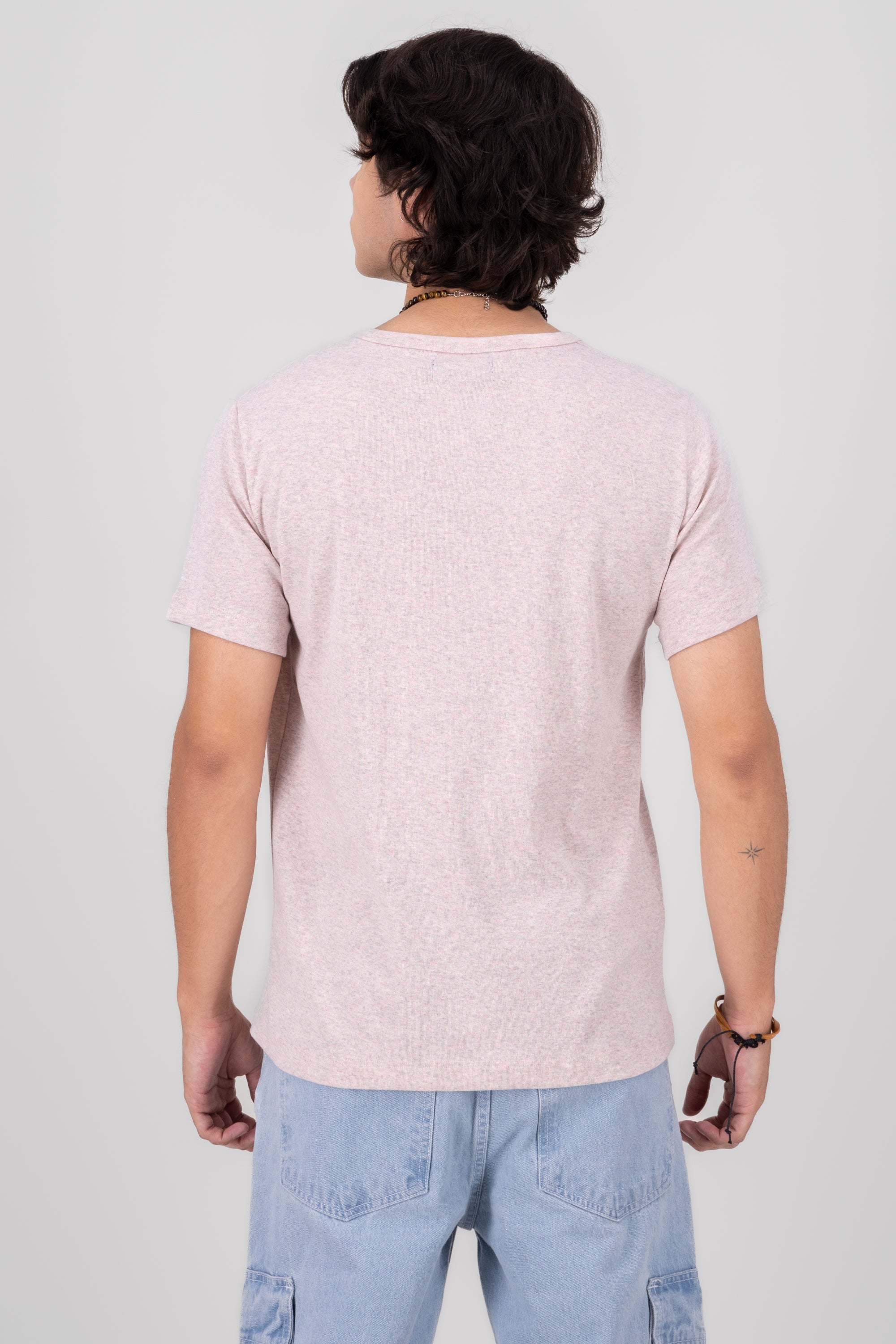 Playera Básica Manga Corta Jaspe Recover ROSA COMBO