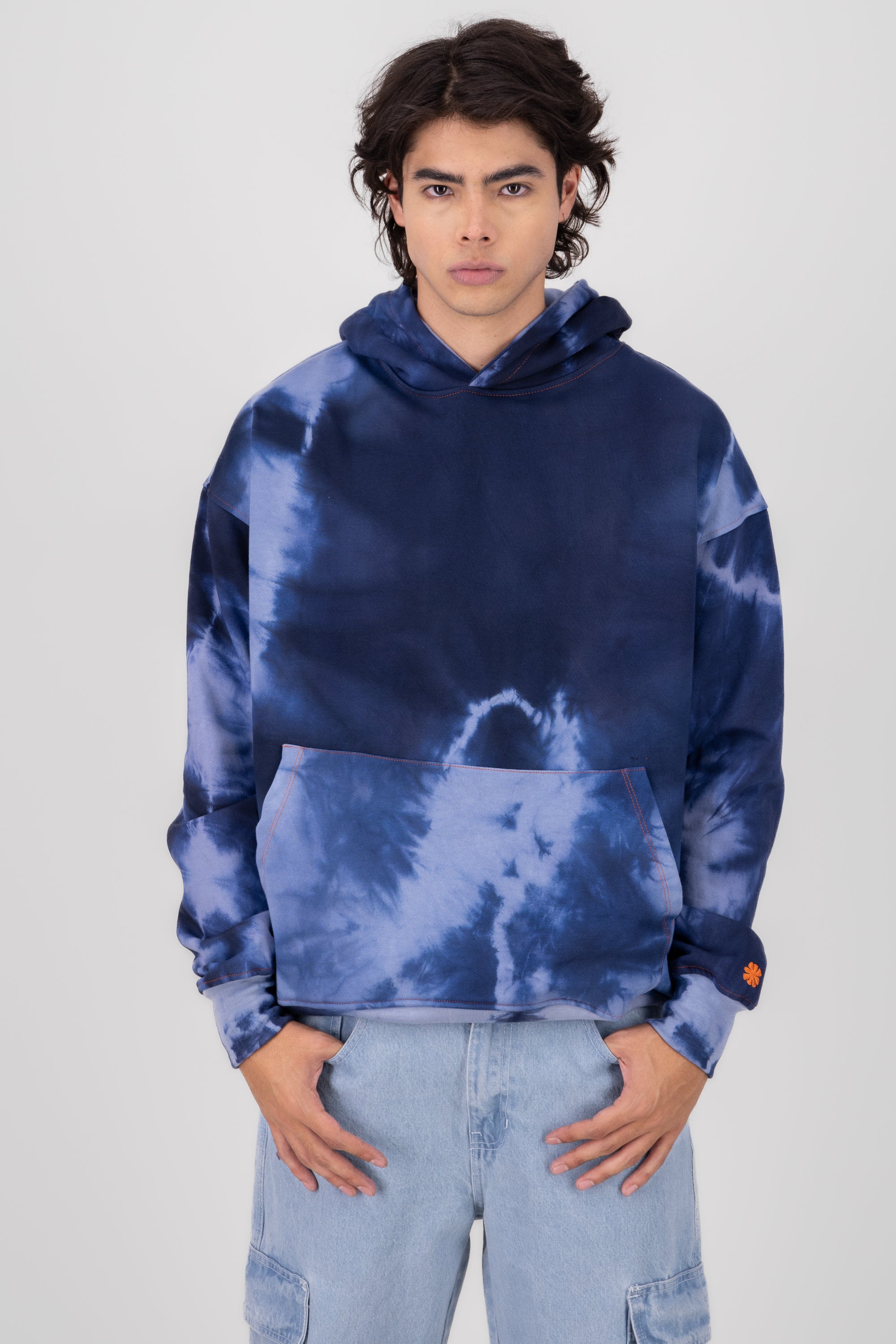 Long sleeve effect sweatshirt Fire Blue King Combo