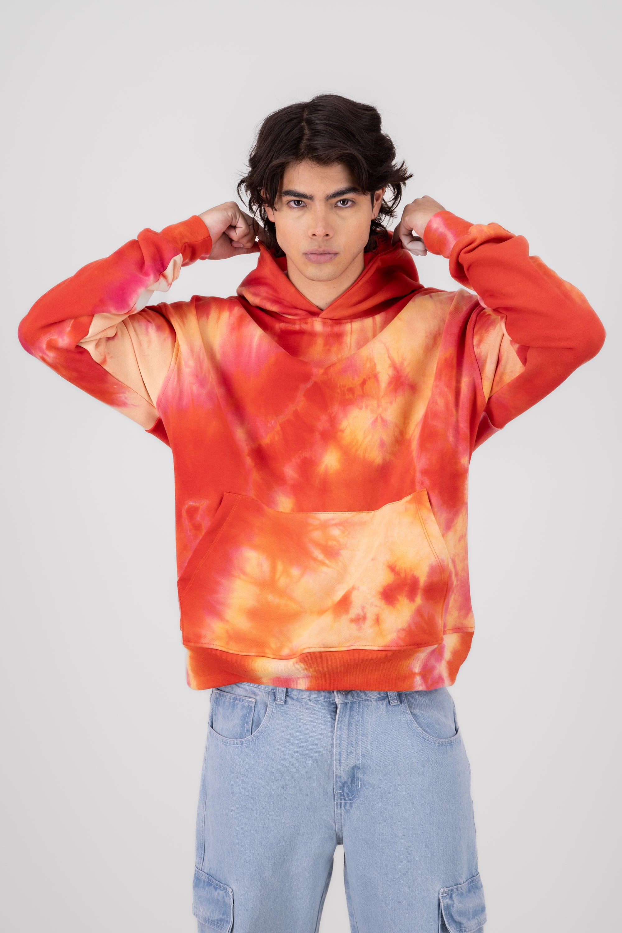 Long sleeve effect sweatshirt Fire Burned red