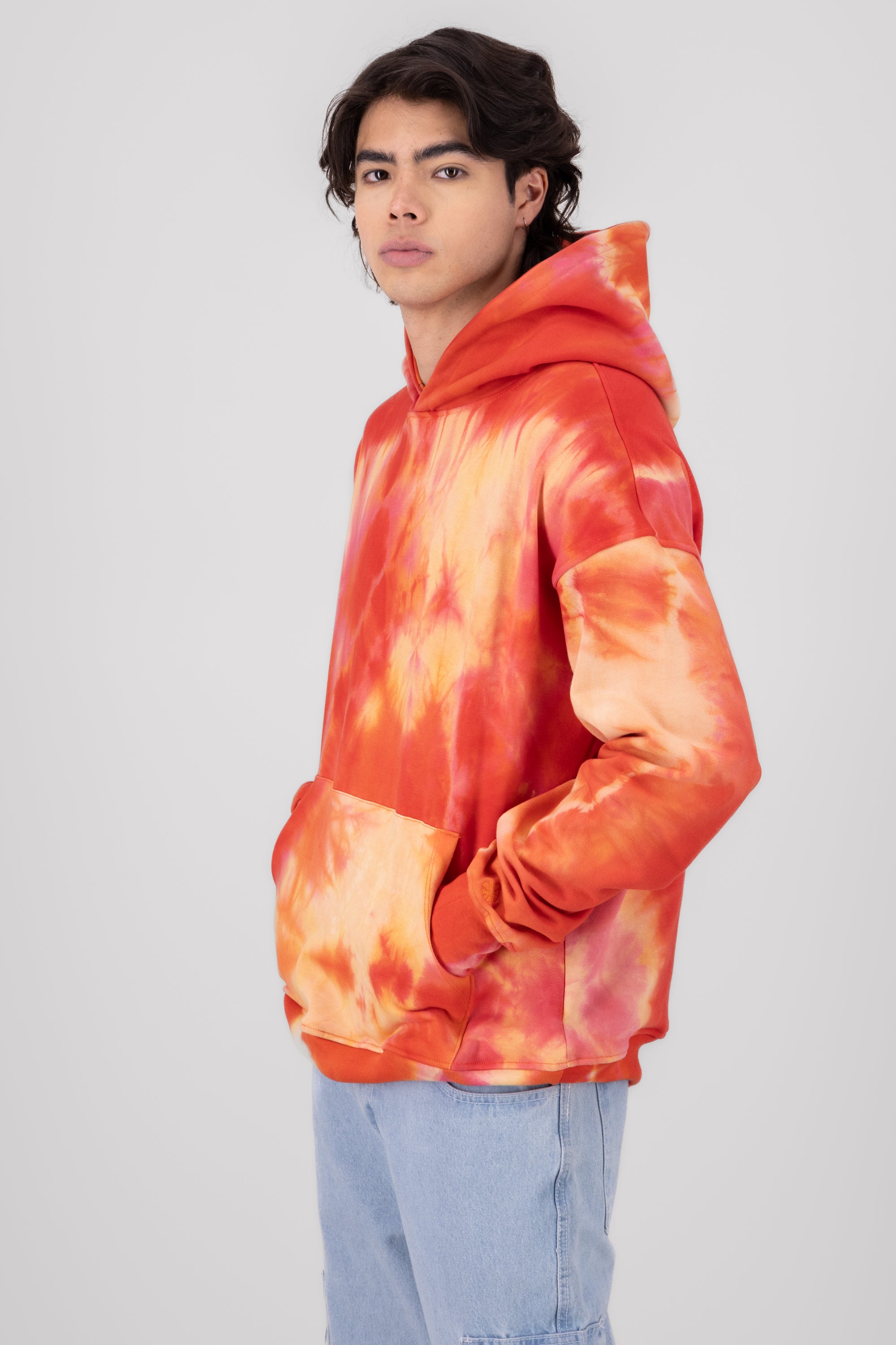 Long sleeve effect sweatshirt Fire Burned red