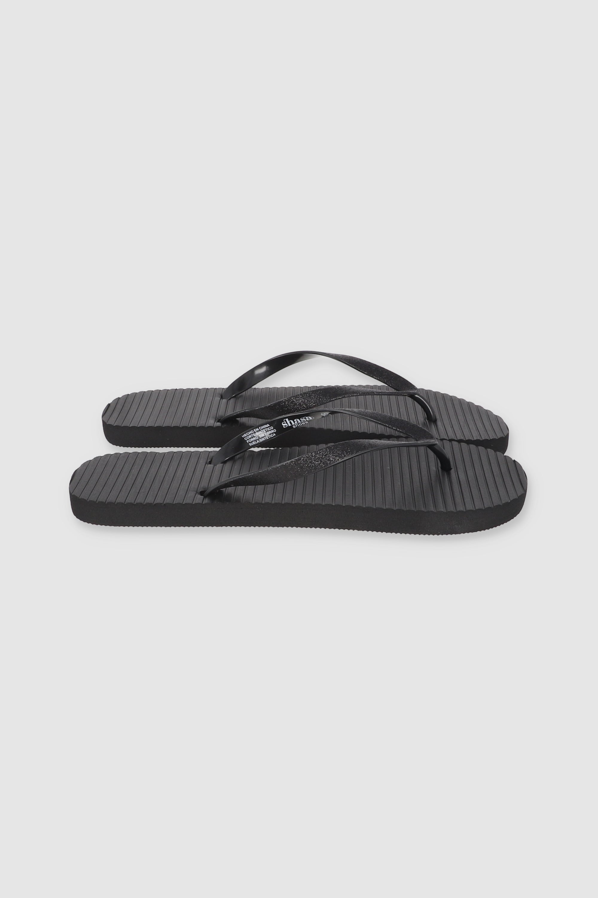 FLIP FLOP LINEAS GLITTER NEGRO