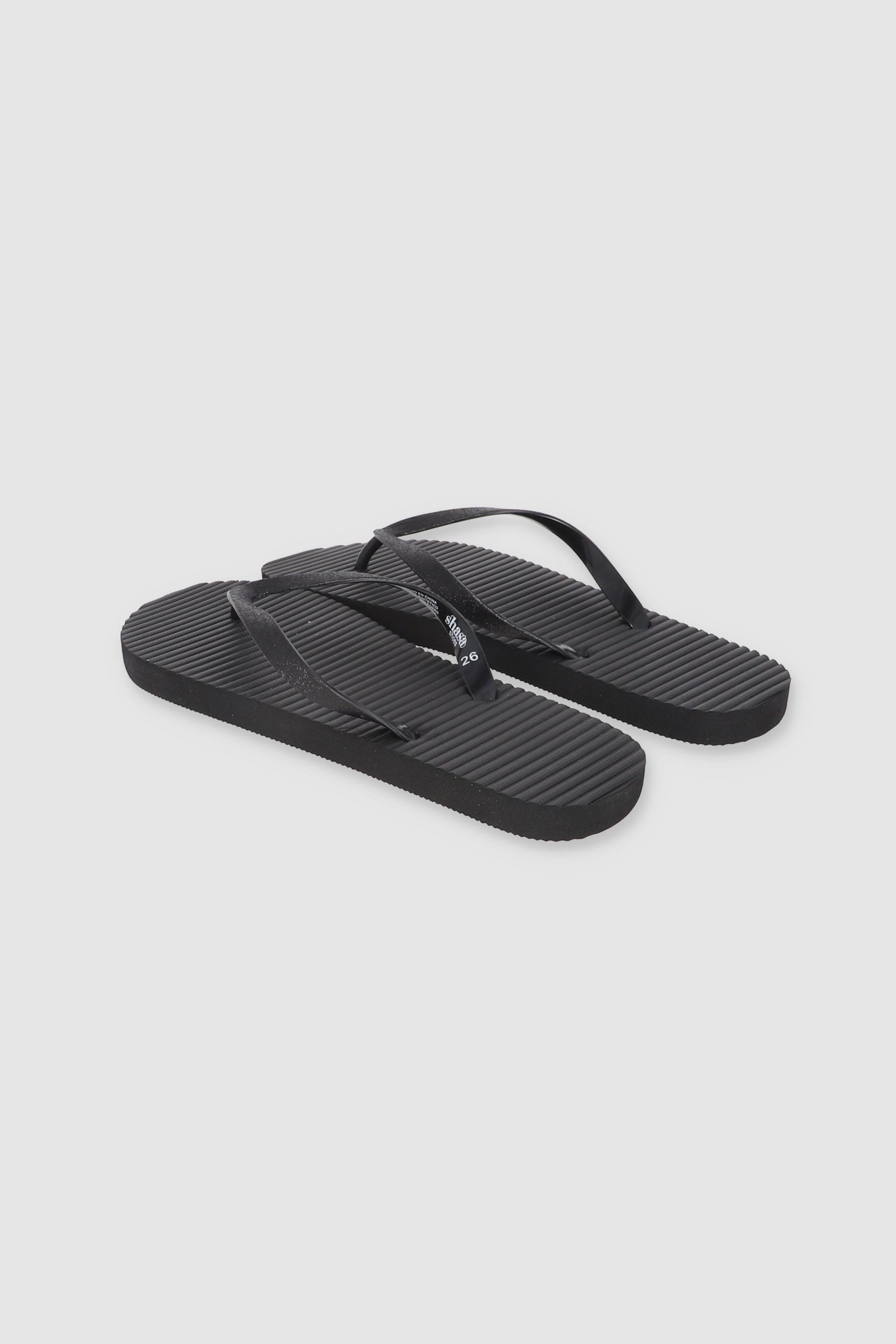 FLIP FLOP LINEAS GLITTER NEGRO