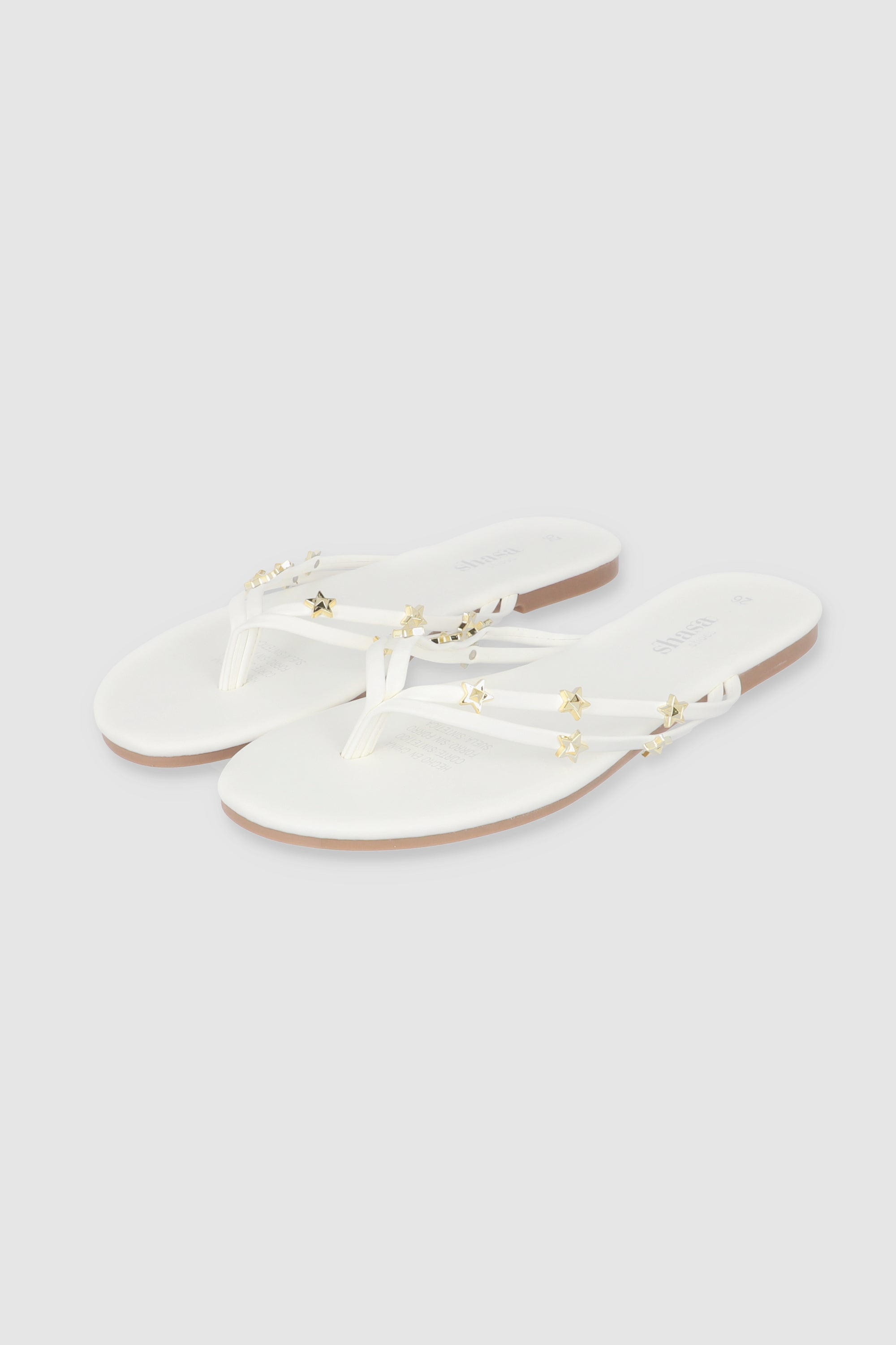 FLIP FLOP ESTRELLAS PU BLANCO