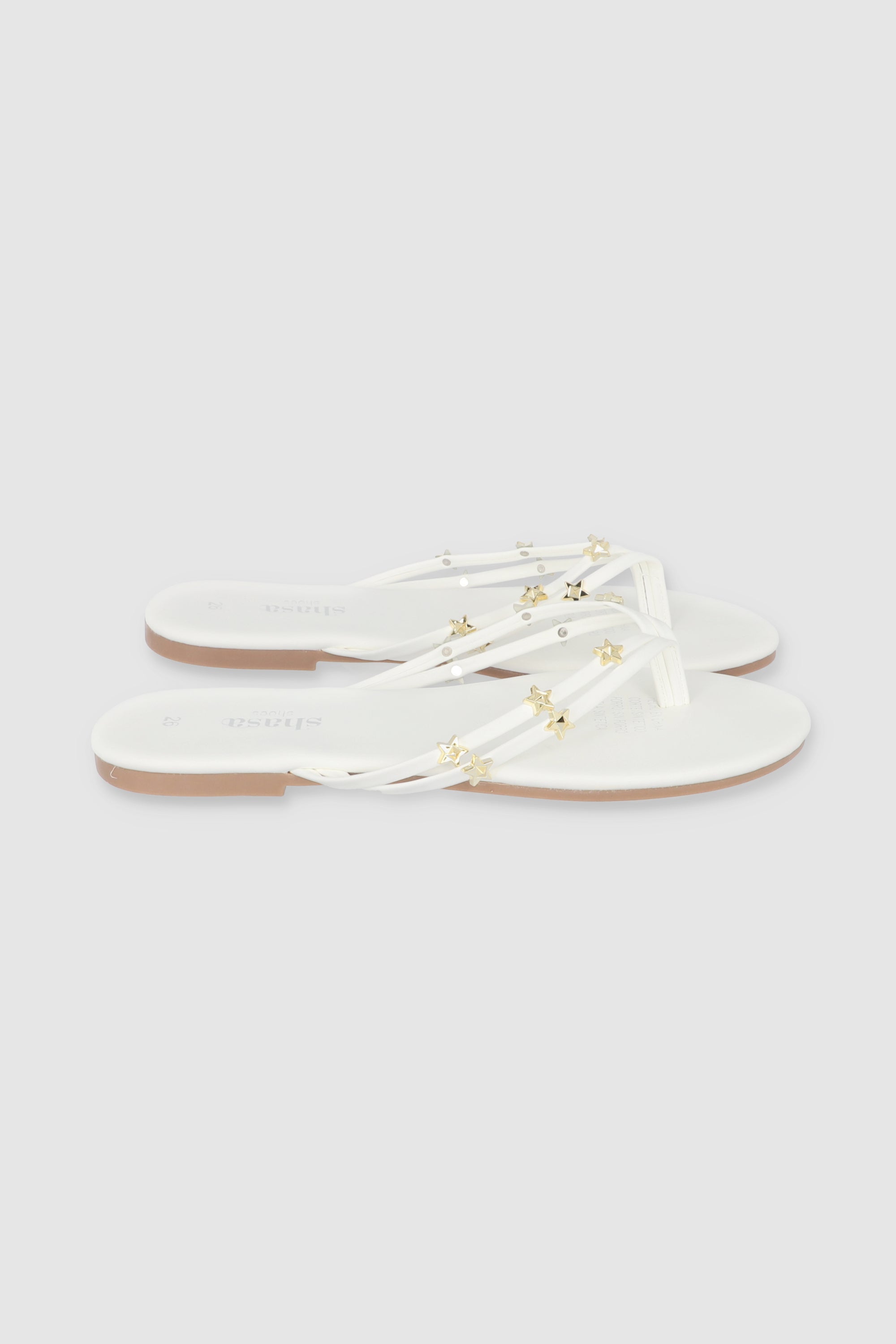 FLIP FLOP ESTRELLAS PU BLANCO