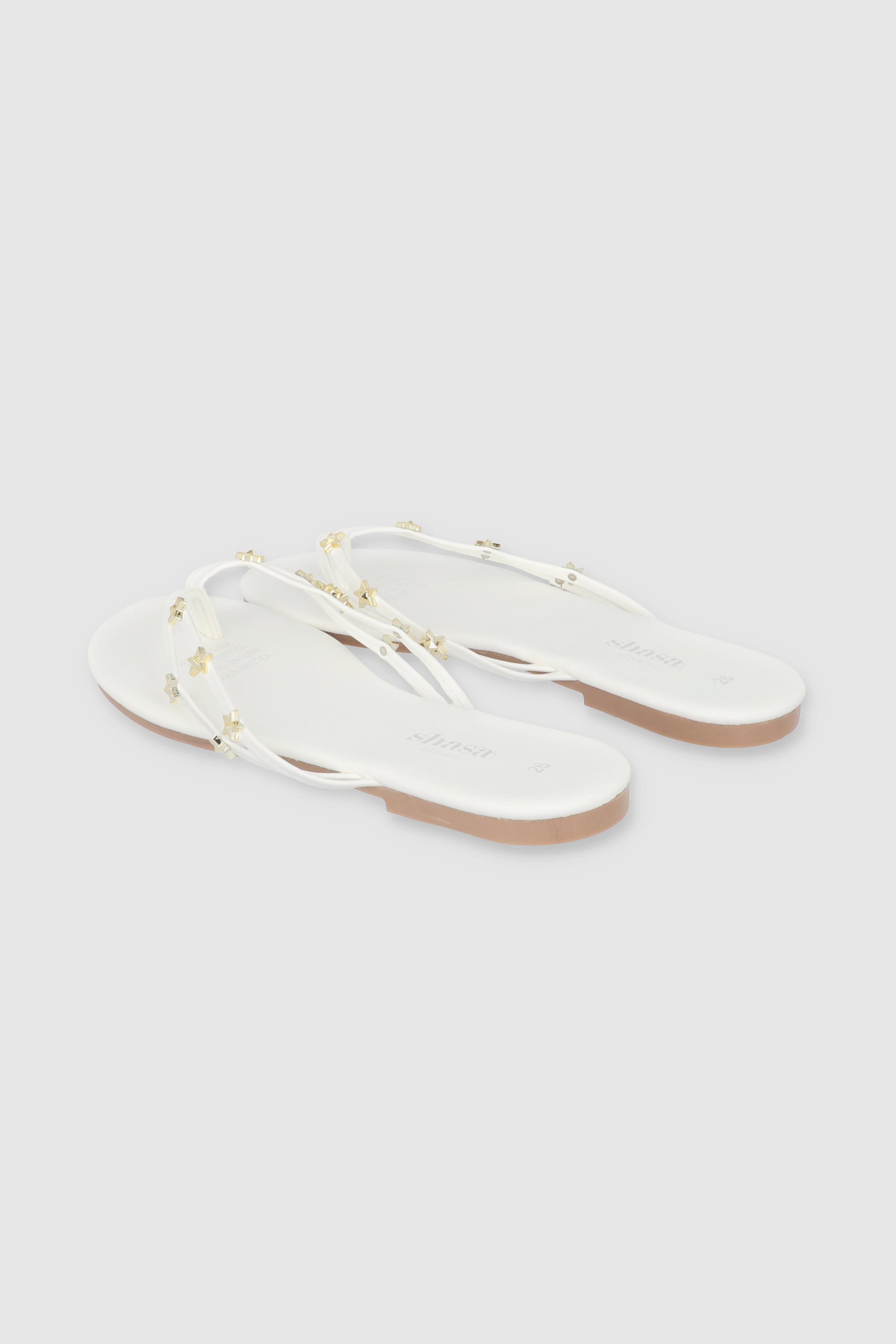 FLIP FLOP ESTRELLAS PU BLANCO