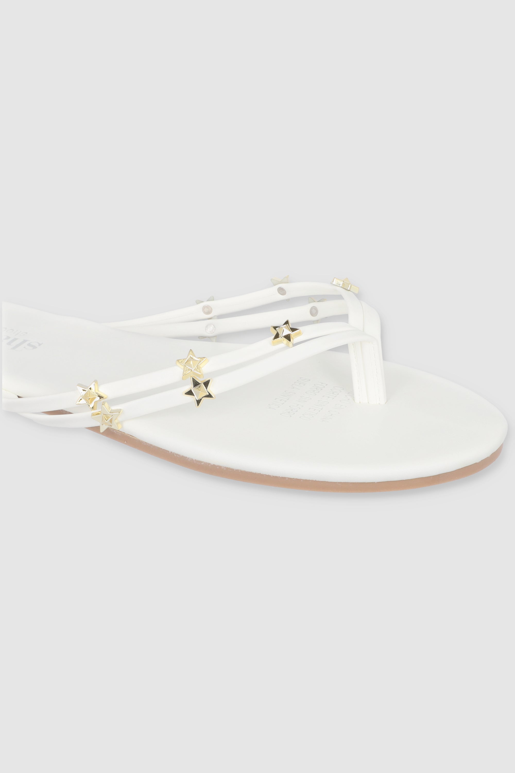 FLIP FLOP ESTRELLAS PU BLANCO