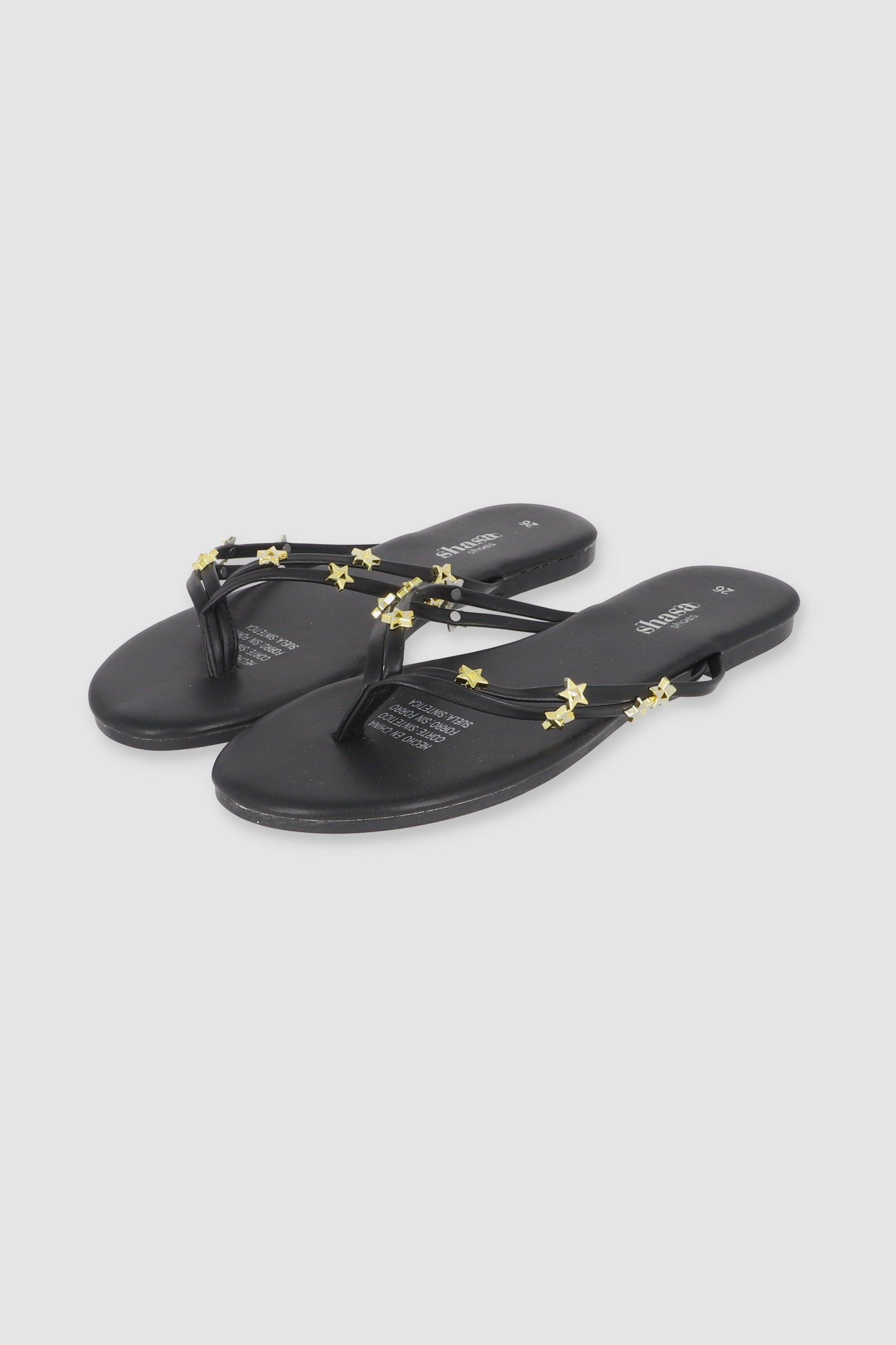 FLIP FLOP ESTRELLAS PU NEGRO