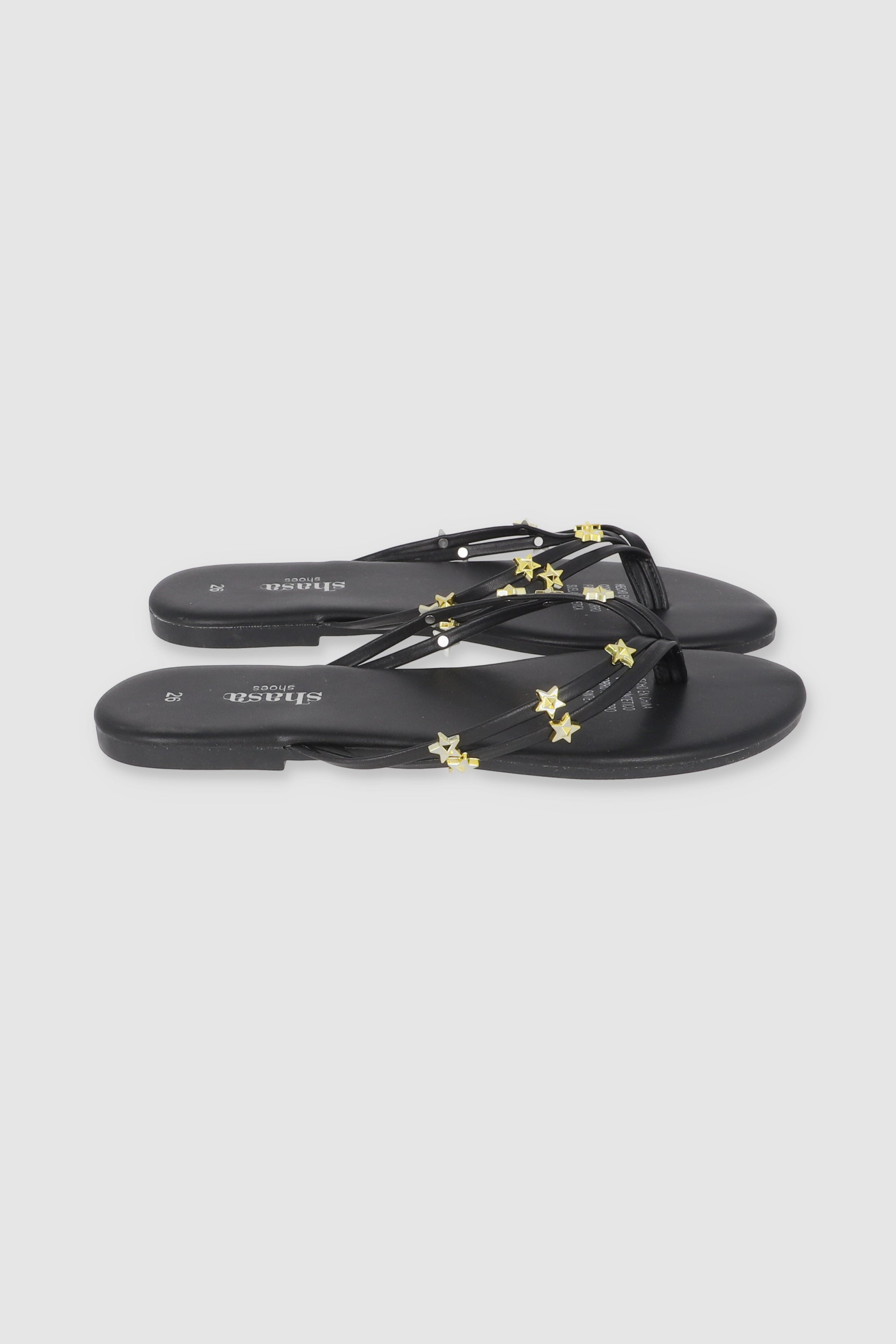 FLIP FLOP ESTRELLAS PU NEGRO