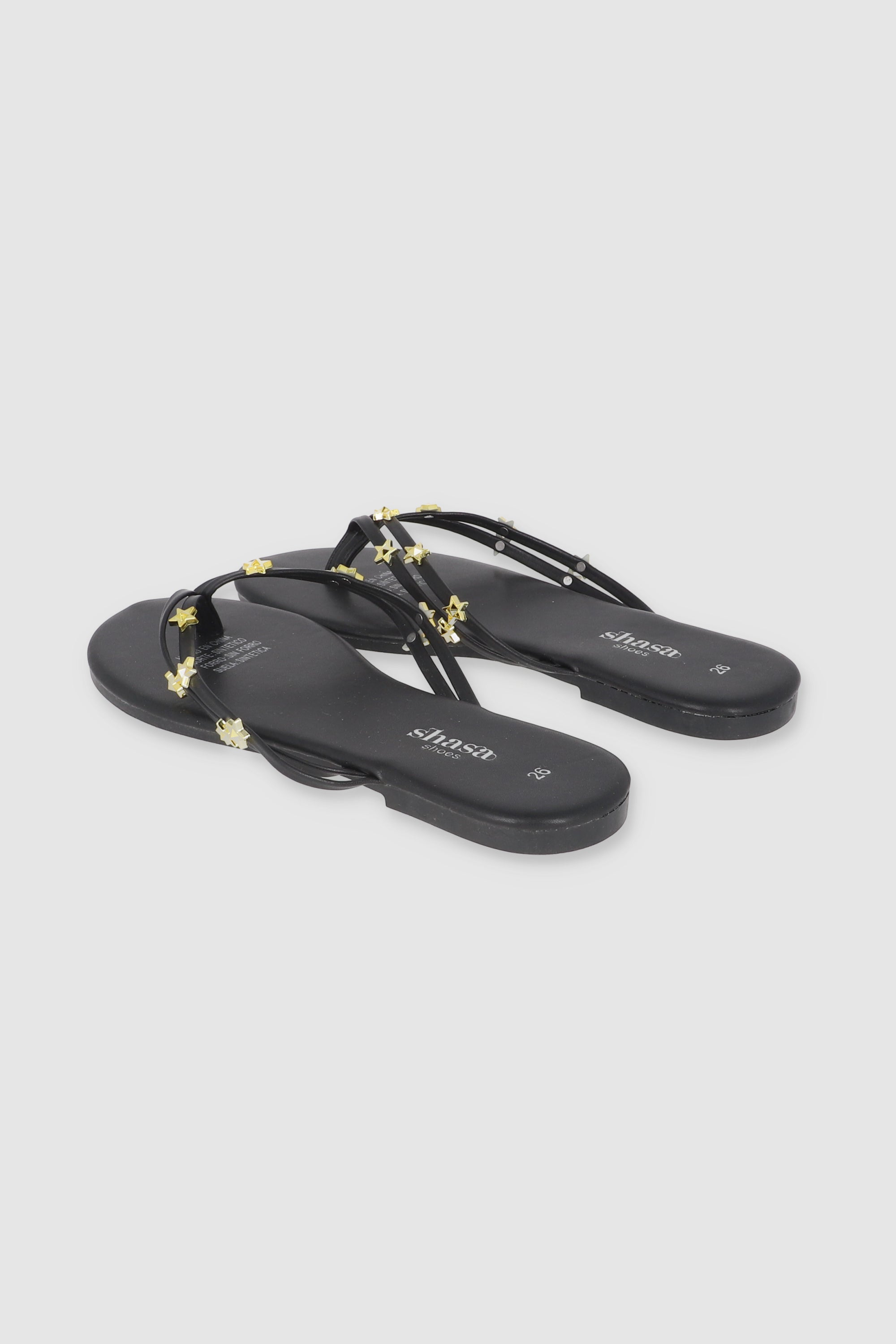 FLIP FLOP ESTRELLAS PU NEGRO