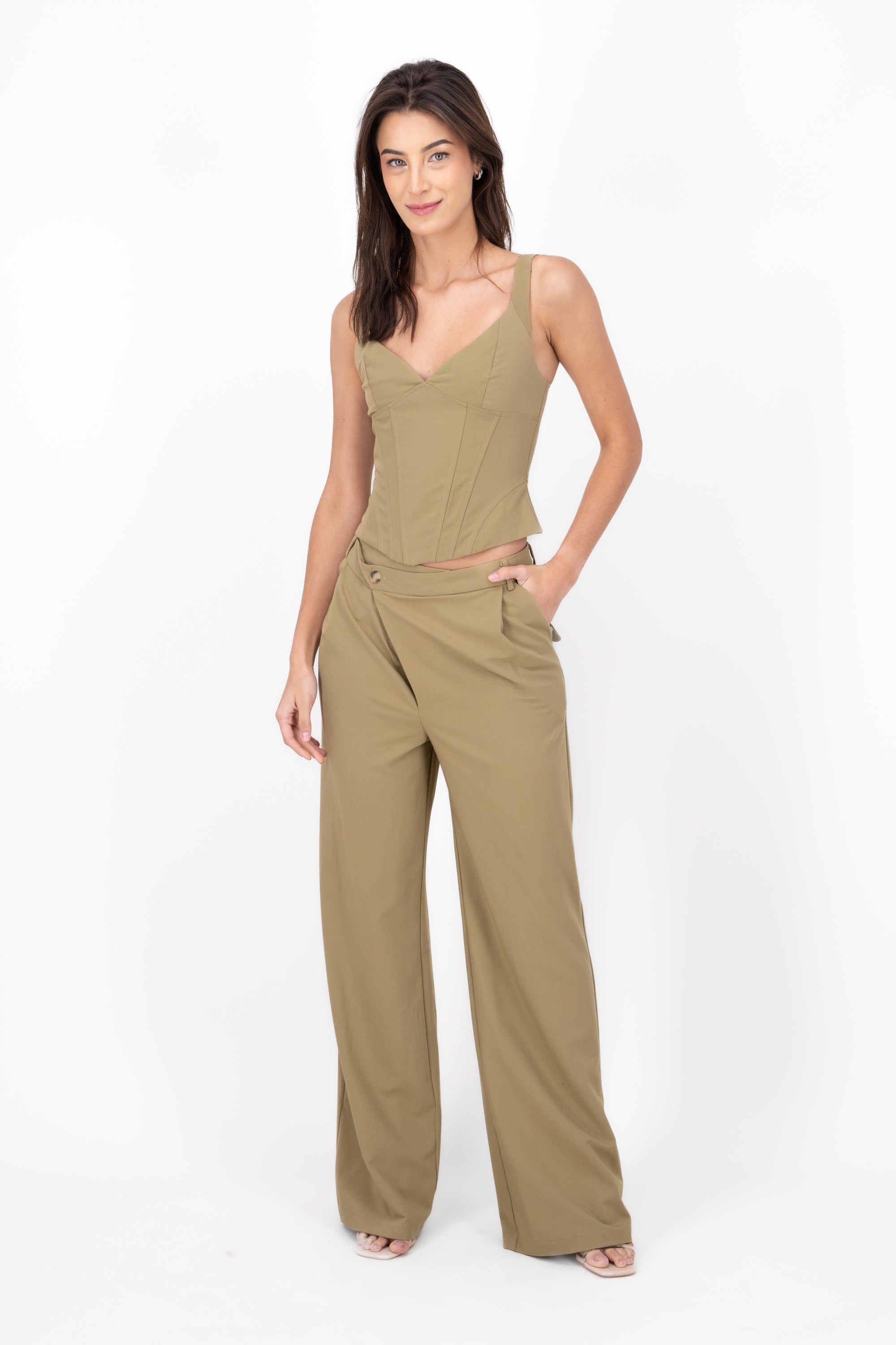 Pantalon Sastre Boton Cruzado Hypsters KHAKI