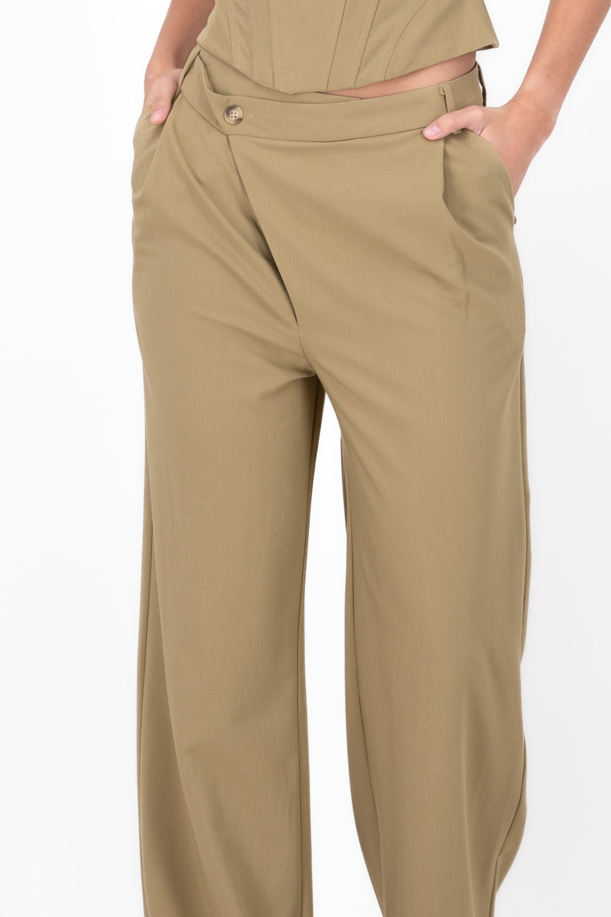 Pantalon Sastre Boton Cruzado Hypsters KHAKI