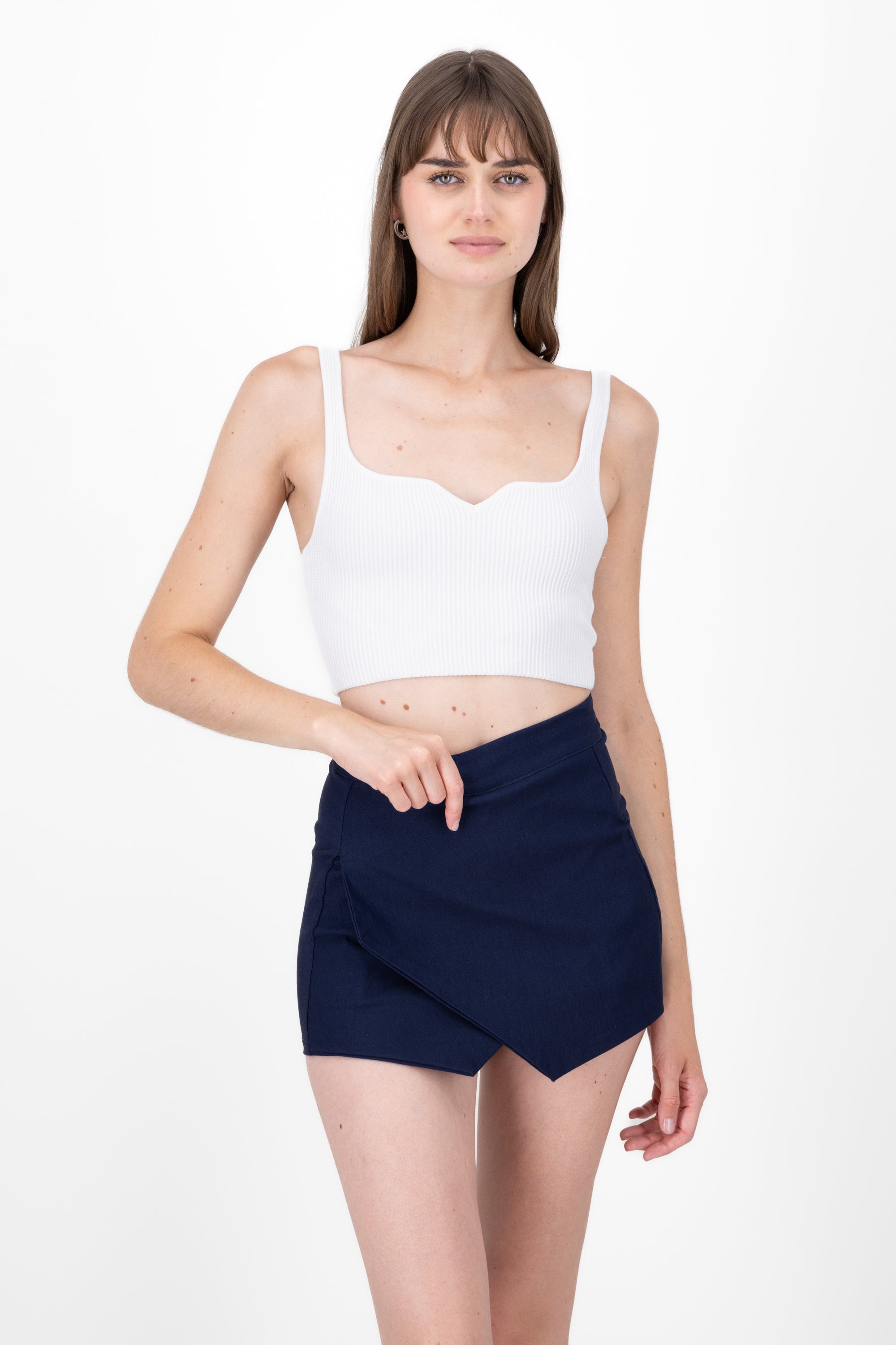 Top Rib Short Detail neckline WHITE