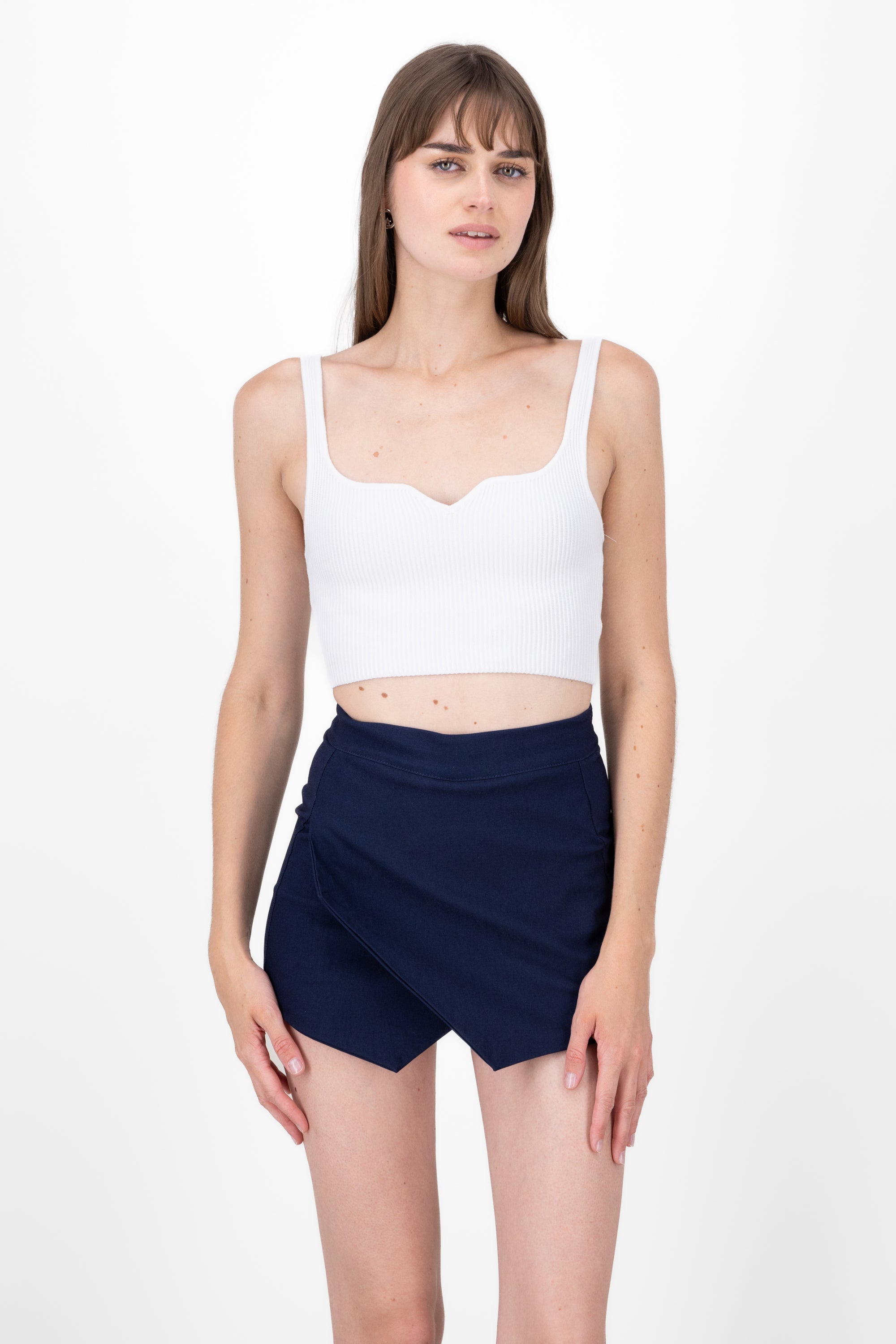 Top Rib Short Detail neckline WHITE